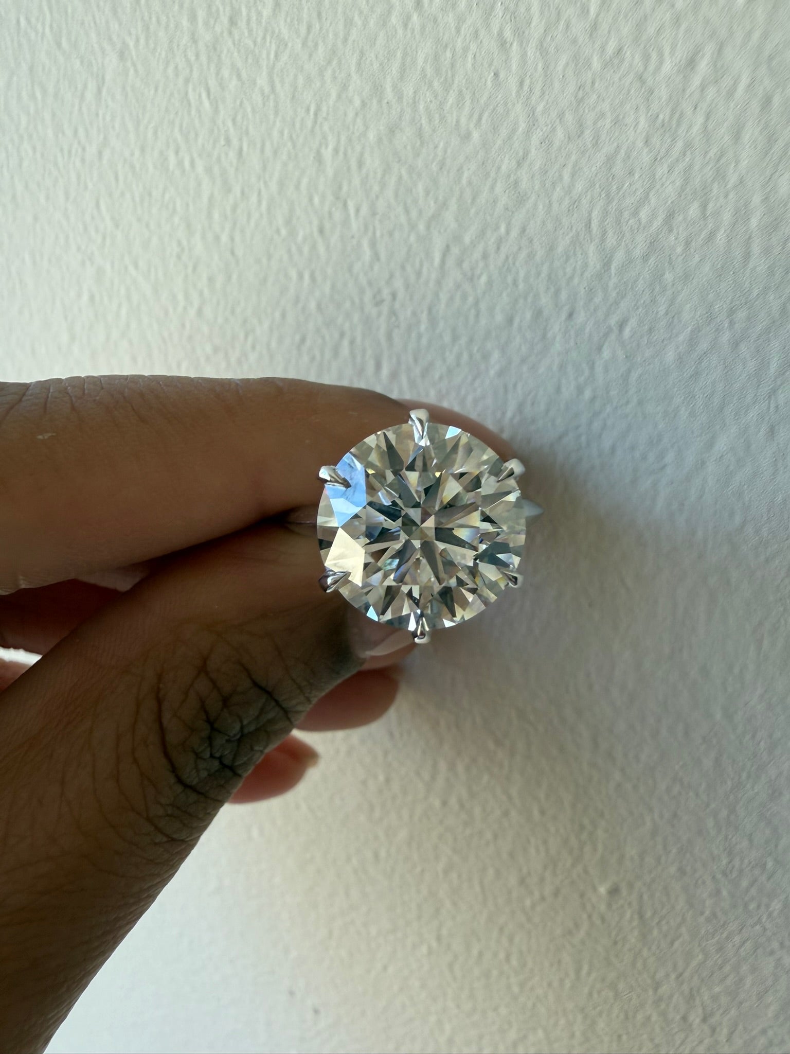 Round Big Solitaire Lab Grown Diamond Engagement Ring