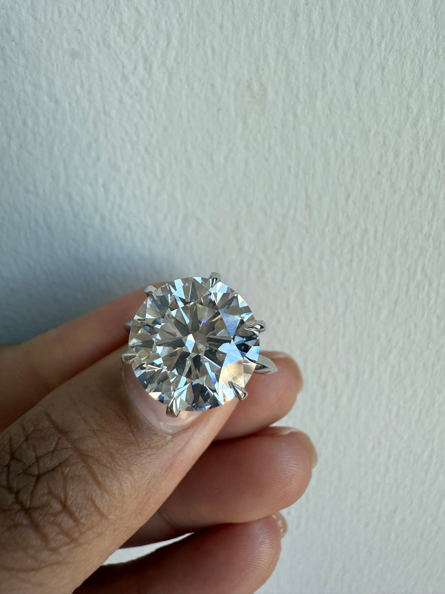 Round Big Solitaire Lab Grown Diamond Engagement Ring