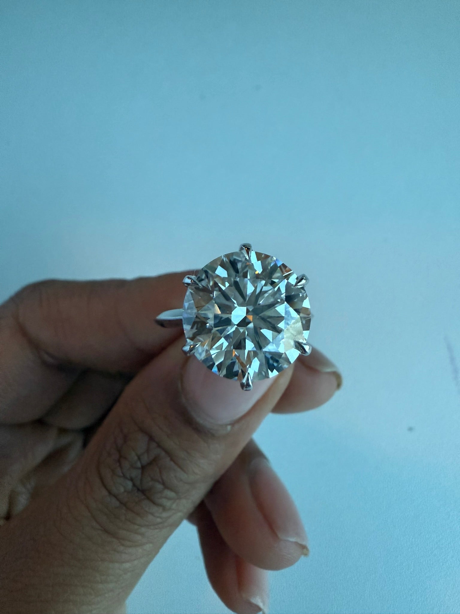 Round Big Solitaire Lab Grown Diamond Engagement Ring