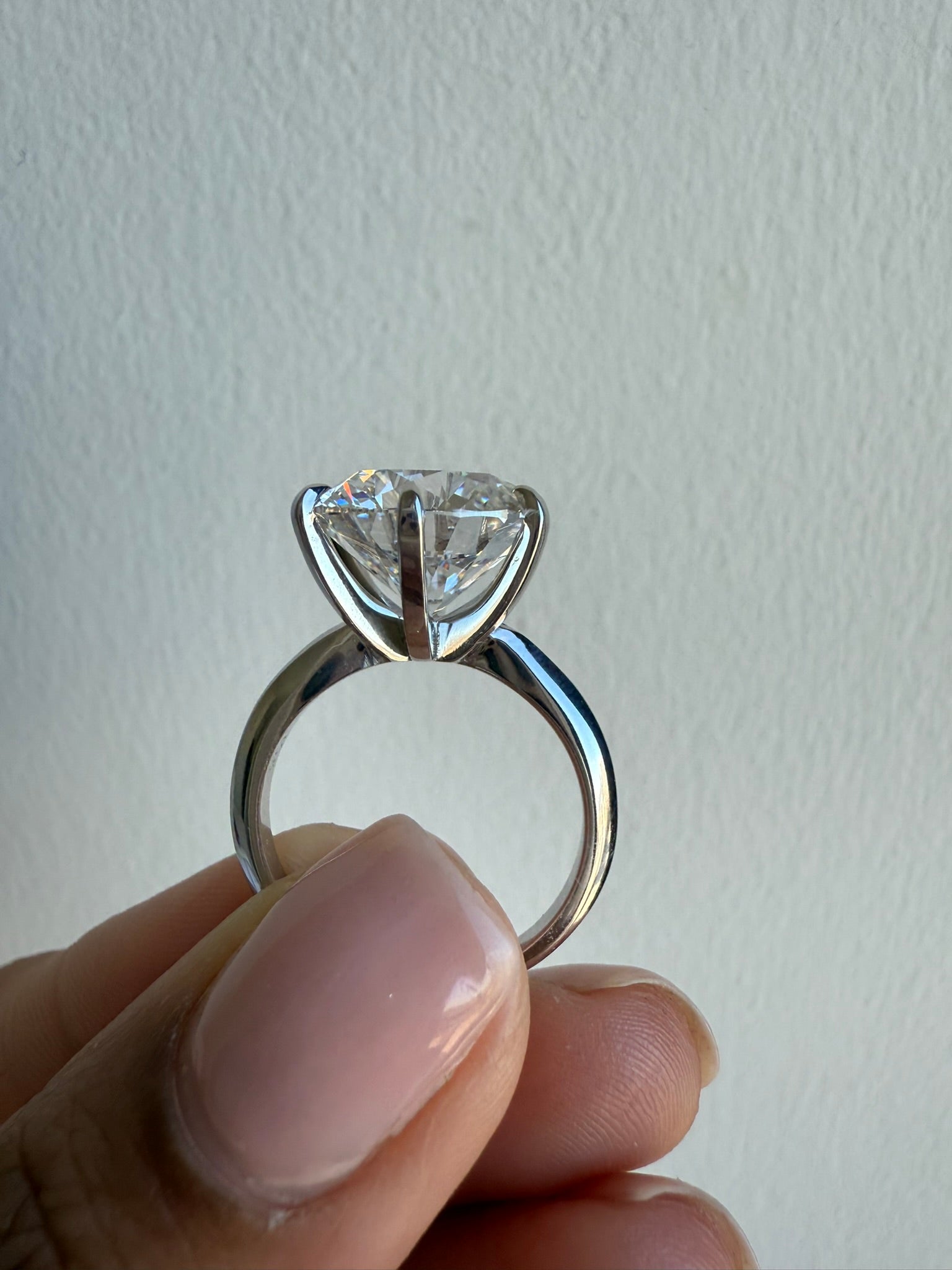 Round Big Solitaire Lab Grown Diamond Engagement Ring