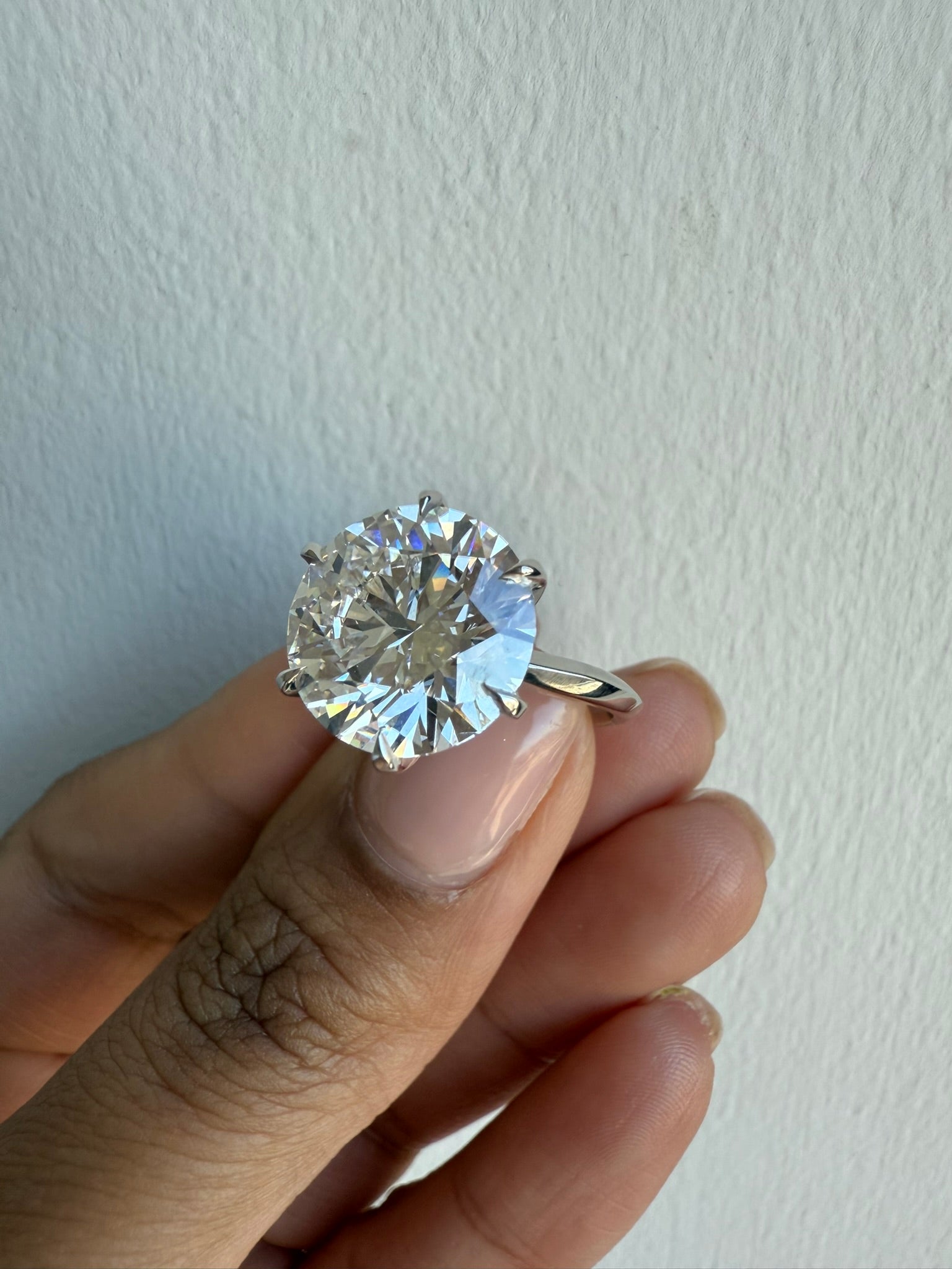Round Big Solitaire Lab Grown Diamond Engagement Ring