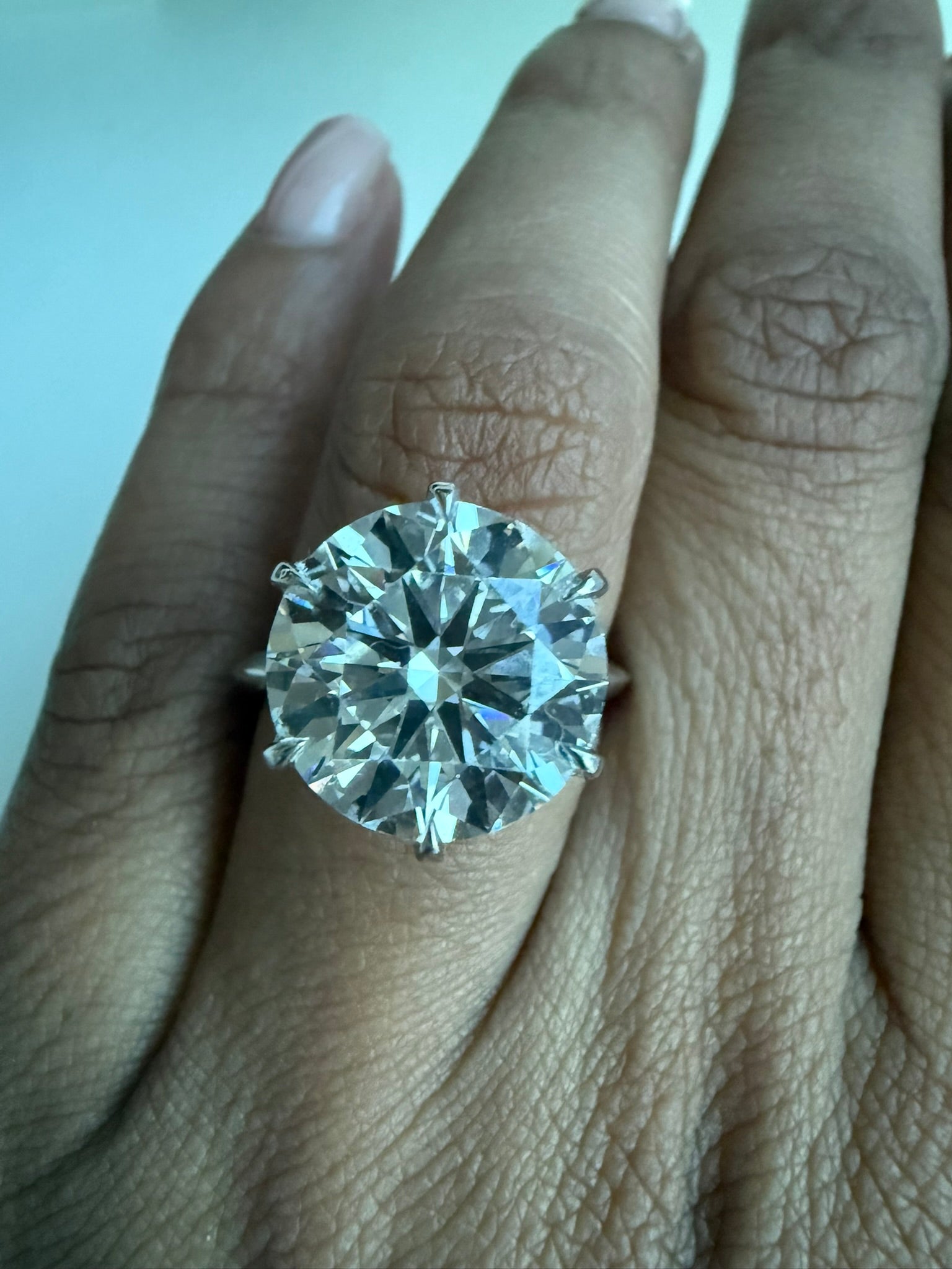 Round Big Solitaire Lab Grown Diamond Engagement Ring