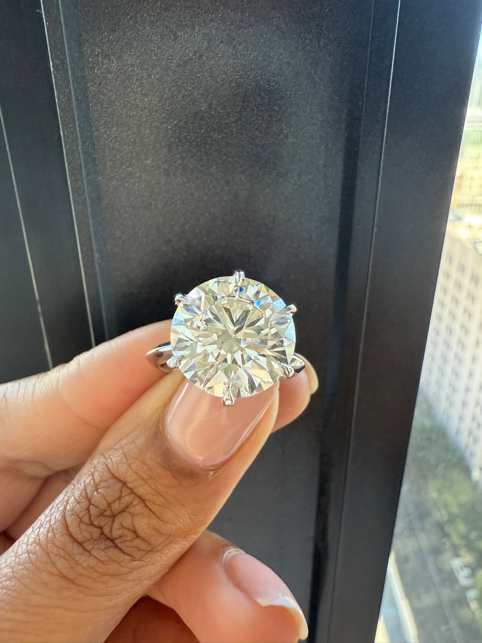 Round Big Solitaire Lab Grown Diamond Engagement Ring