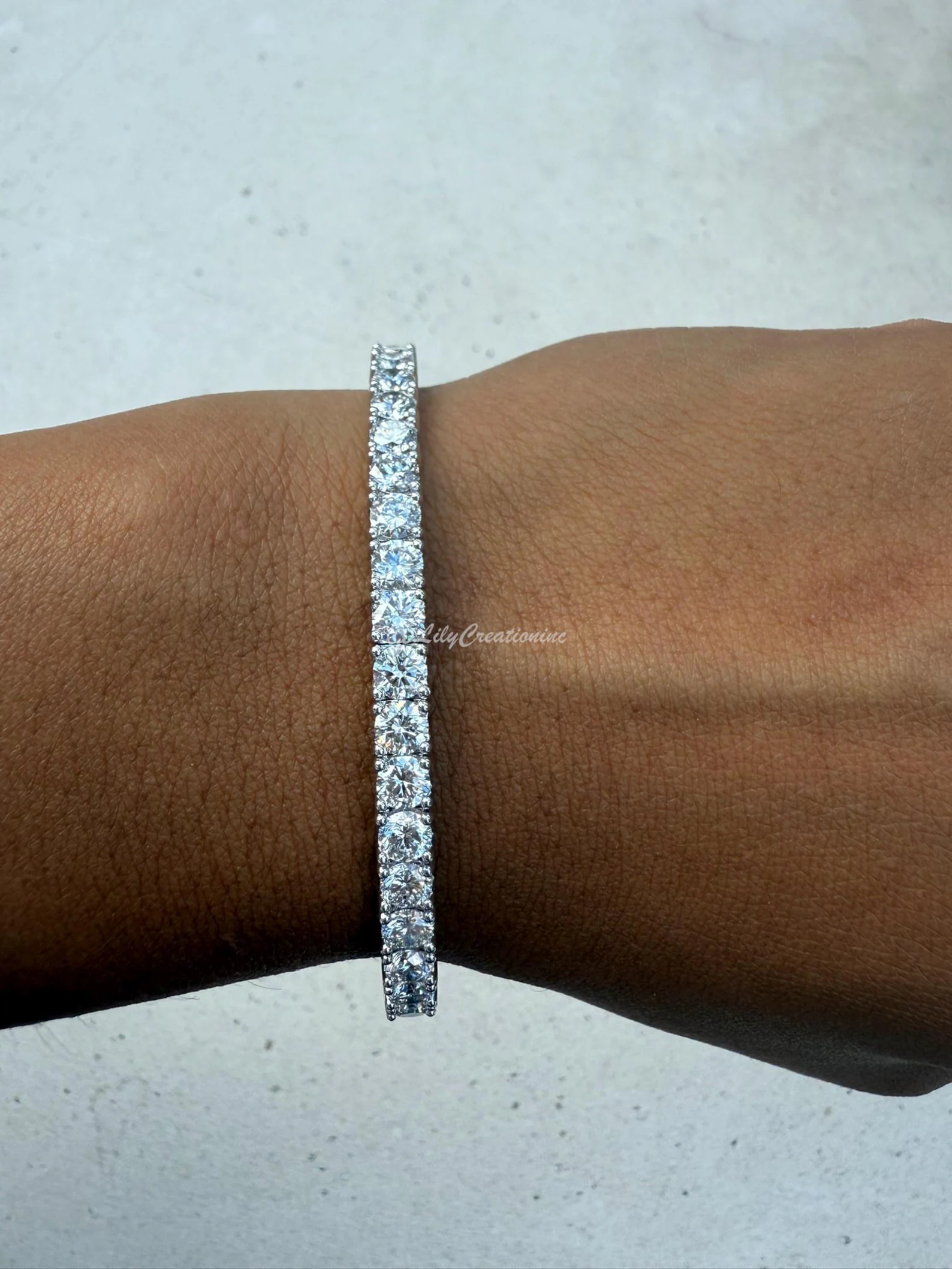 5 Carat Round Lab Grown Diamond Flexible Tennis Bangle