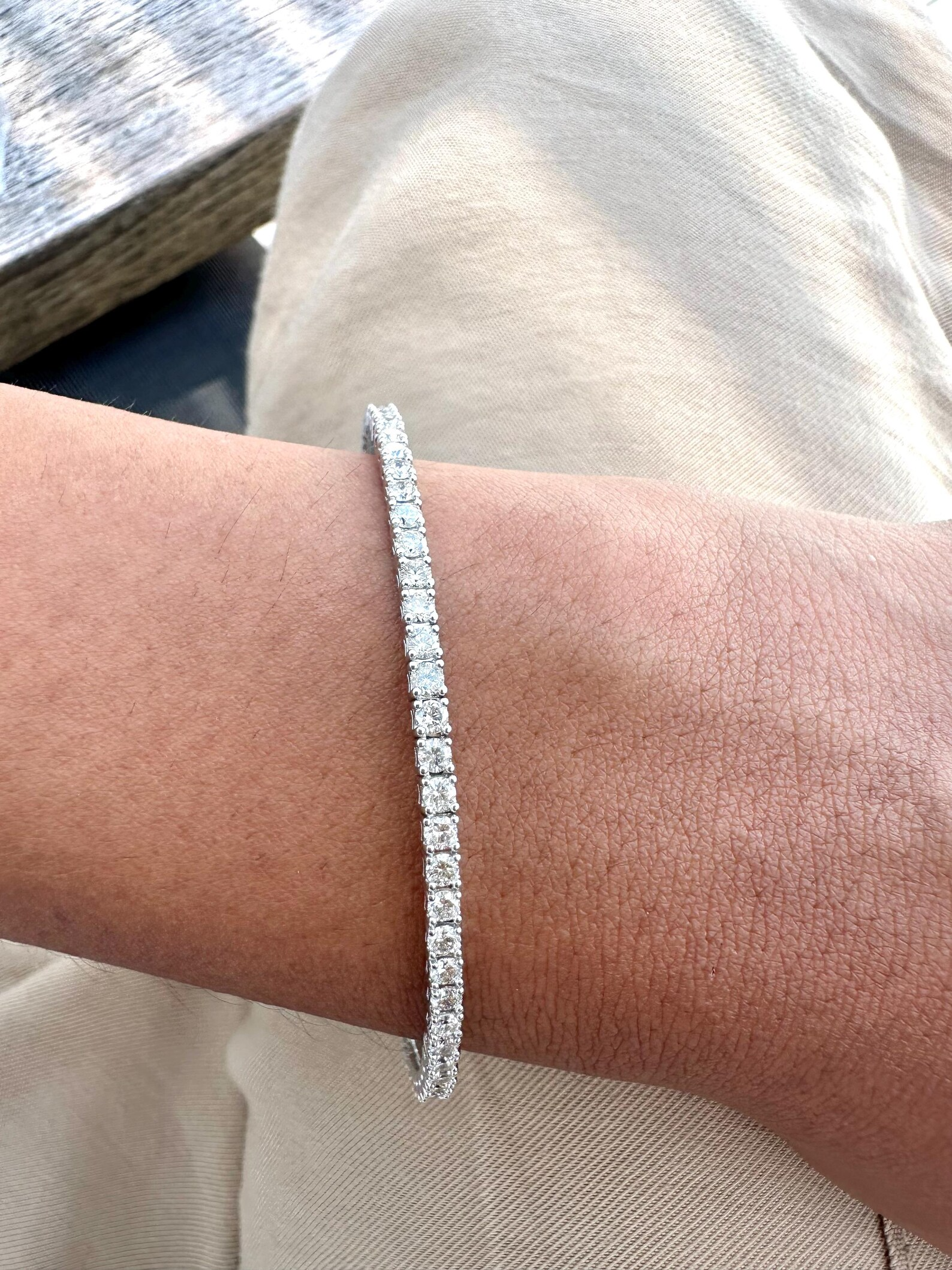 2 Carat Round Lab Grown Diamond Flexible Tennis Bangle