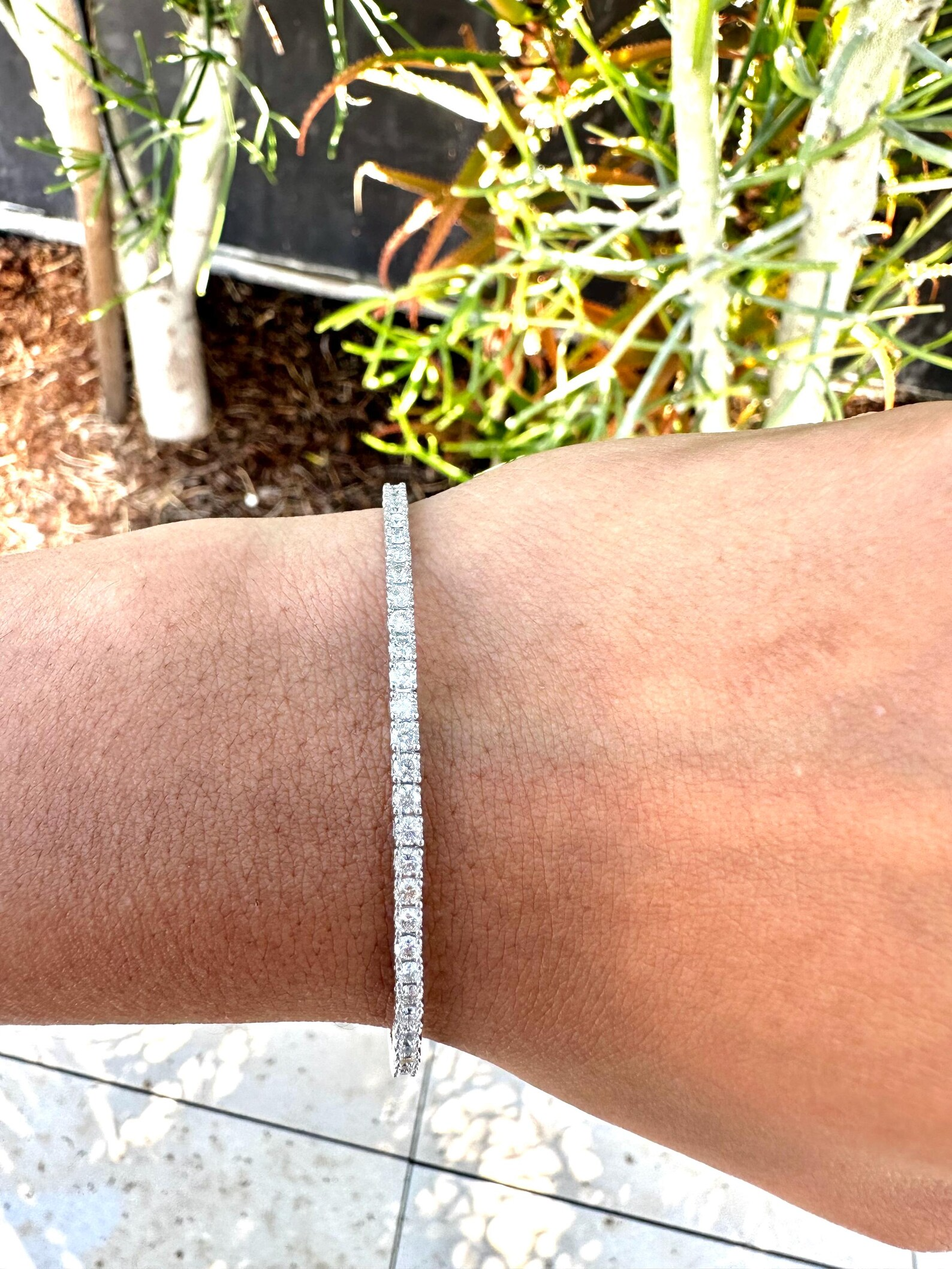 2 Carat Round Lab Grown Diamond Flexible Tennis Bangle
