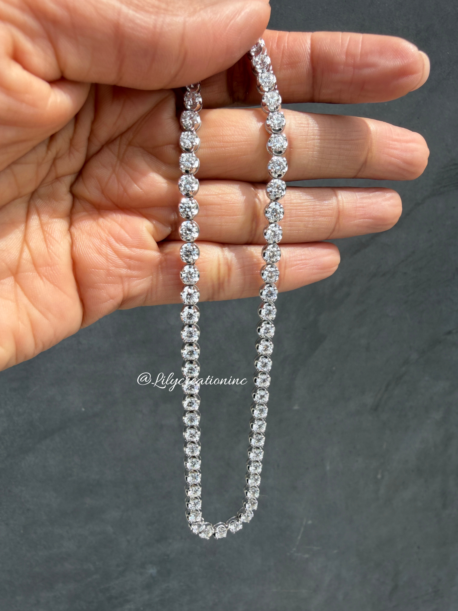15 Carat Crown Diamond Tennis Necklace
