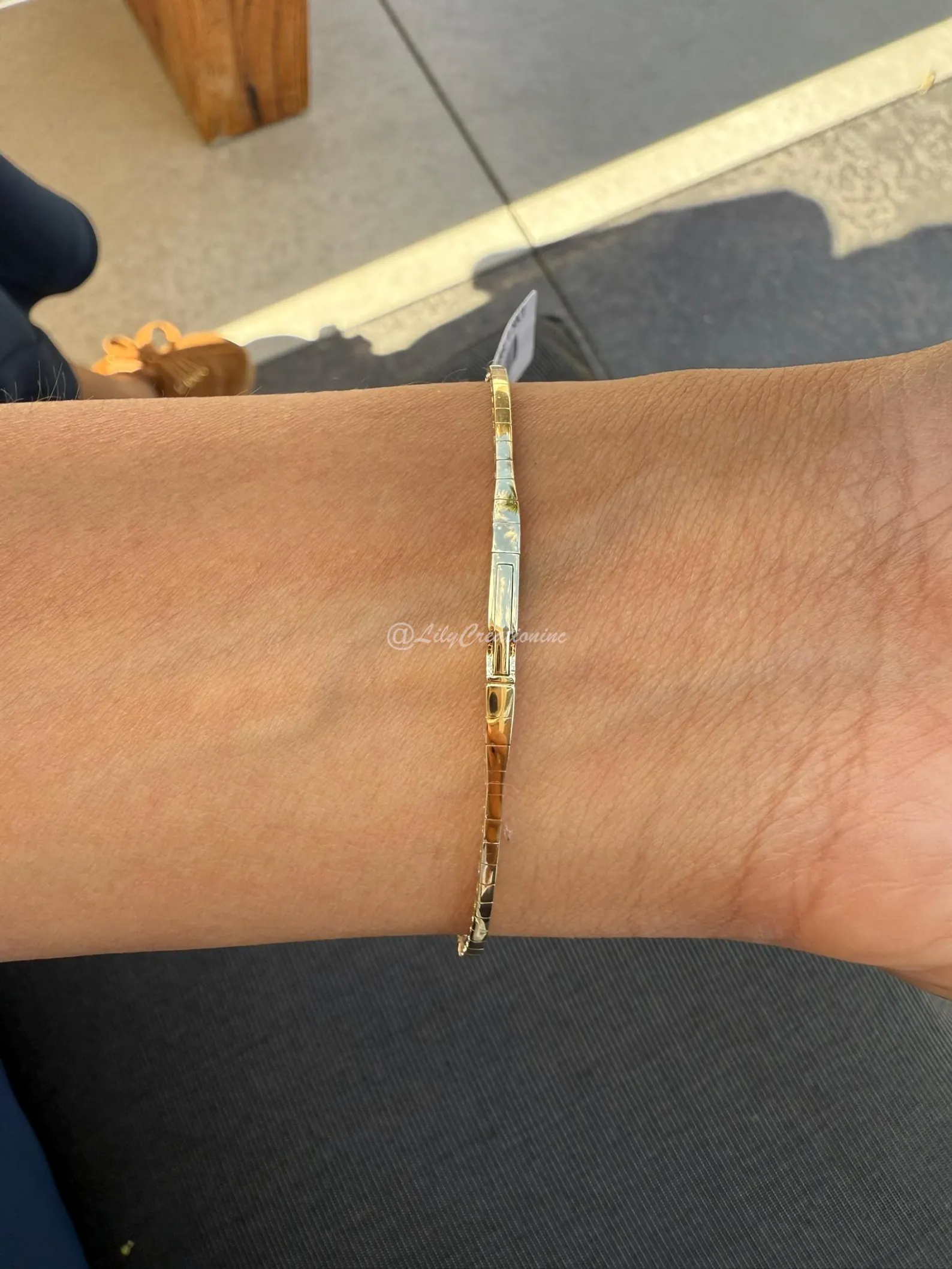 1.50 Carat Round Lab Grown Diamond Station Tennis Bangle – Halfway Flexible Gold Bracelet
