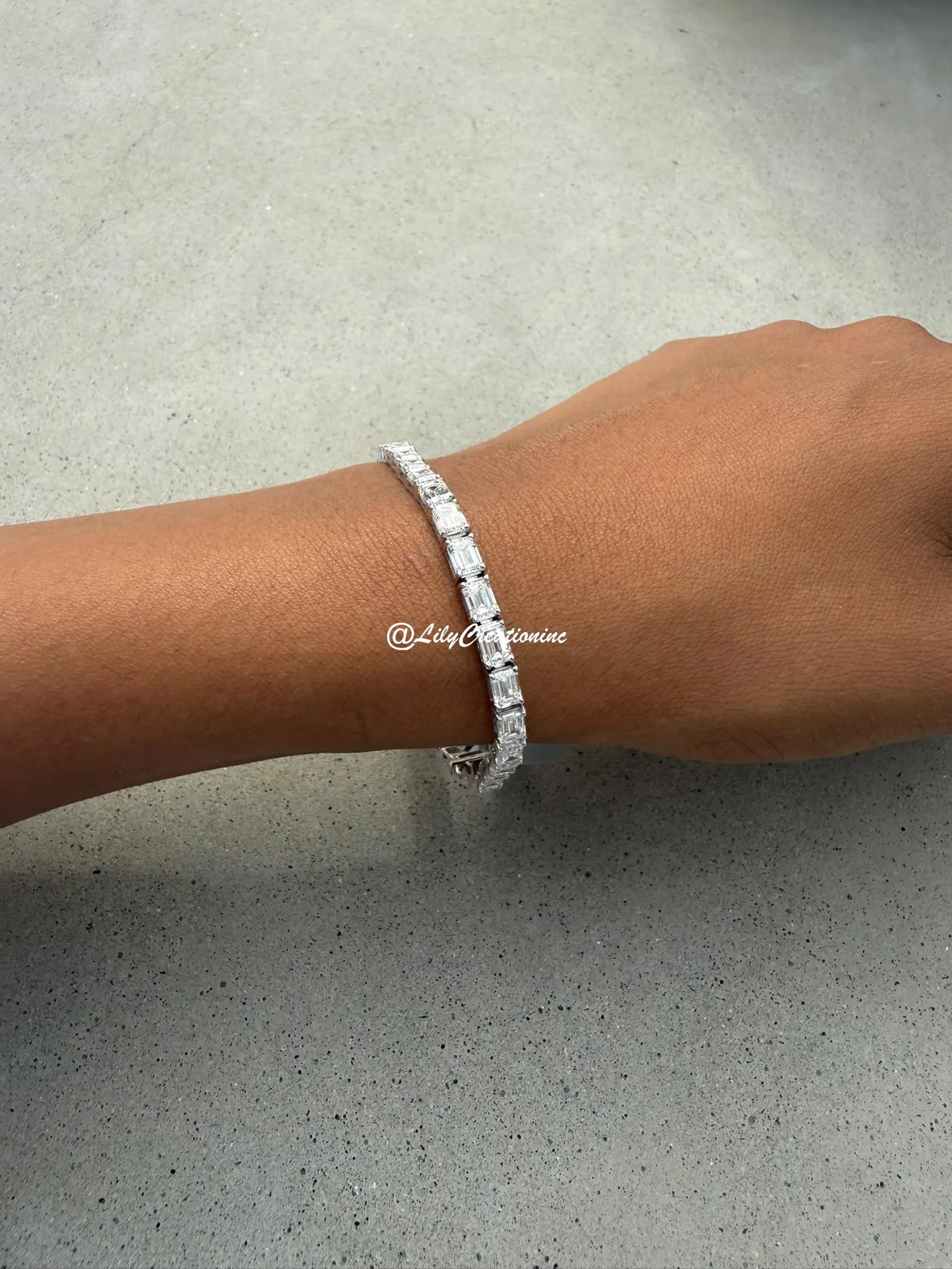 12 Carat Emerald Diamond Tennis Bracelet