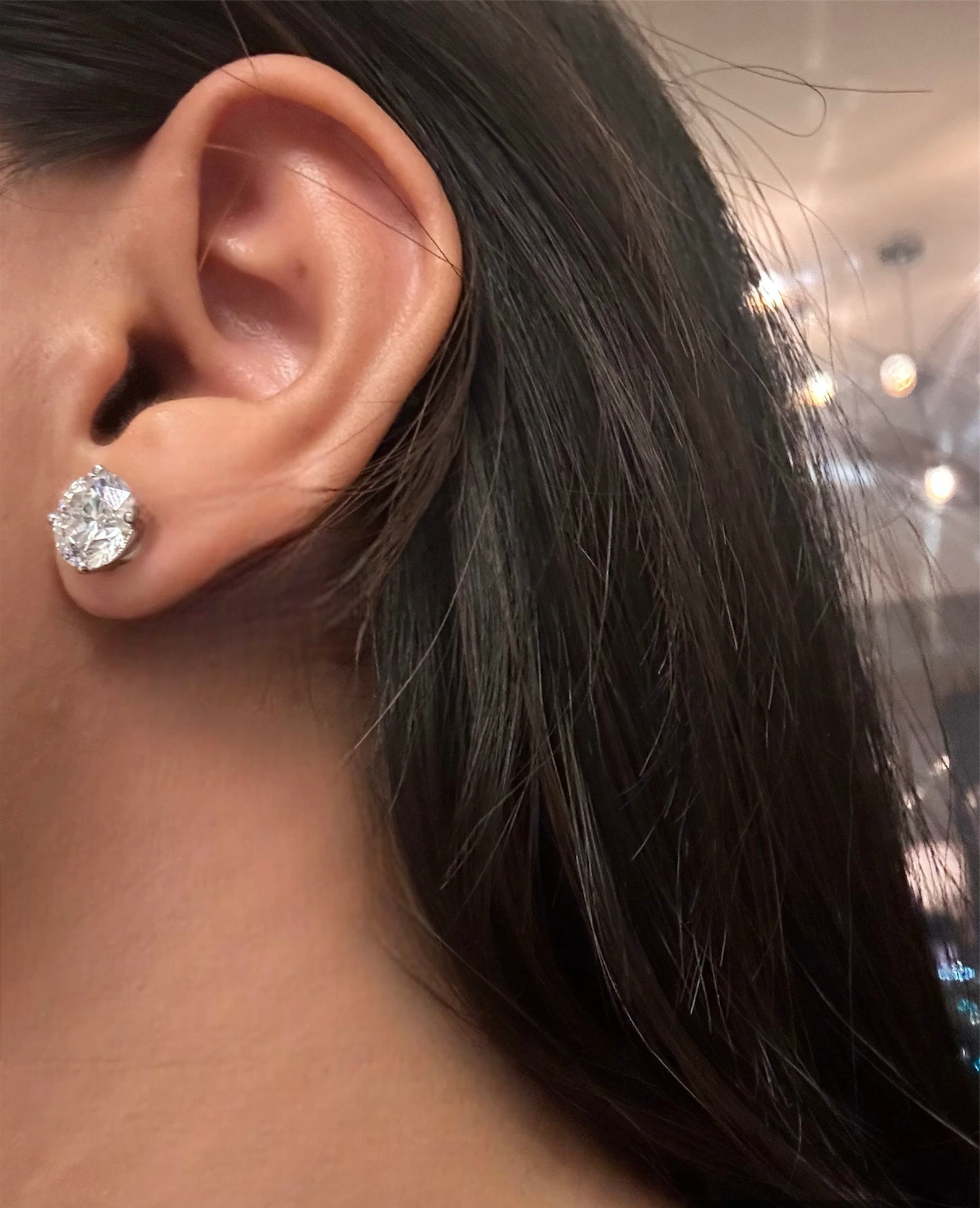 4 Prong 10 Carat Round Stud Lab Grown Diamond Earrings