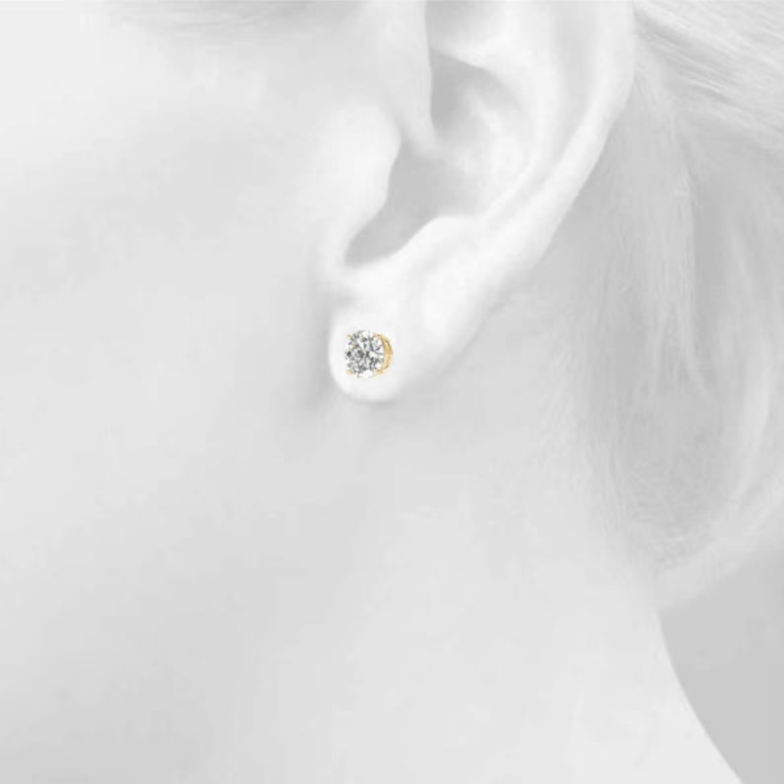 4 Prong 10 Carat Round Stud Lab Grown Diamond Earrings