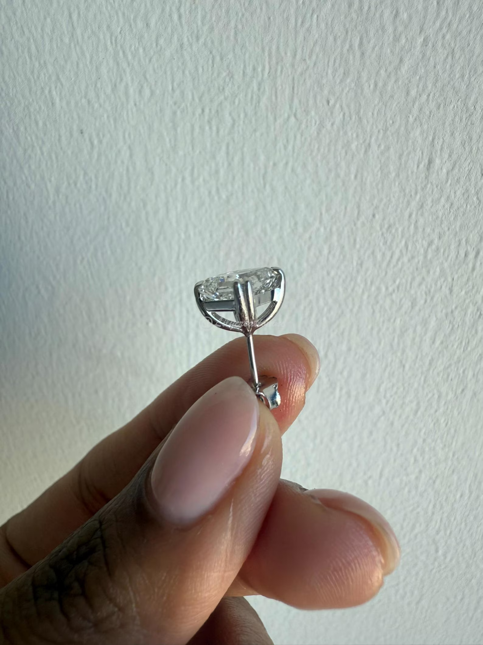 4 Carat Asscher Unique Lab Grown Diamond Stud Earrings