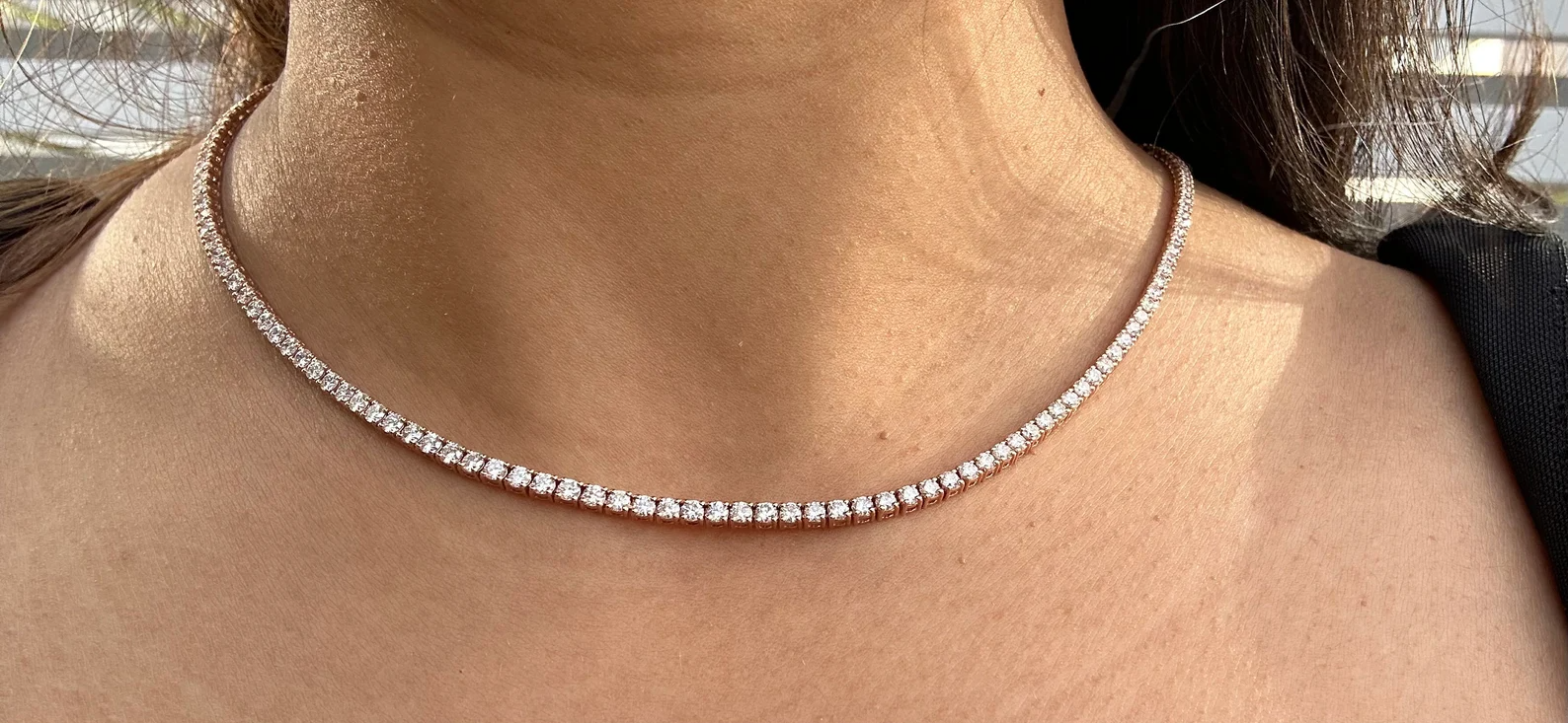 7 Carat Round Diamond Tennis Necklace