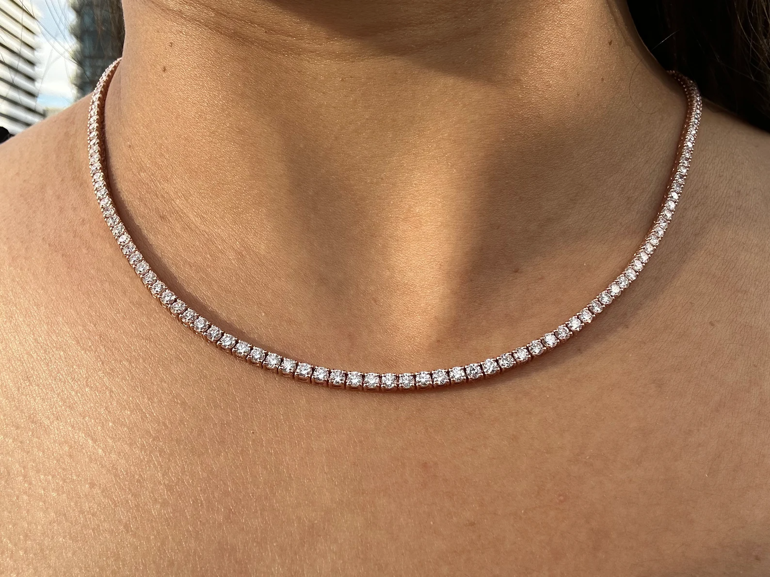 7 Carat Round Diamond Tennis Necklace