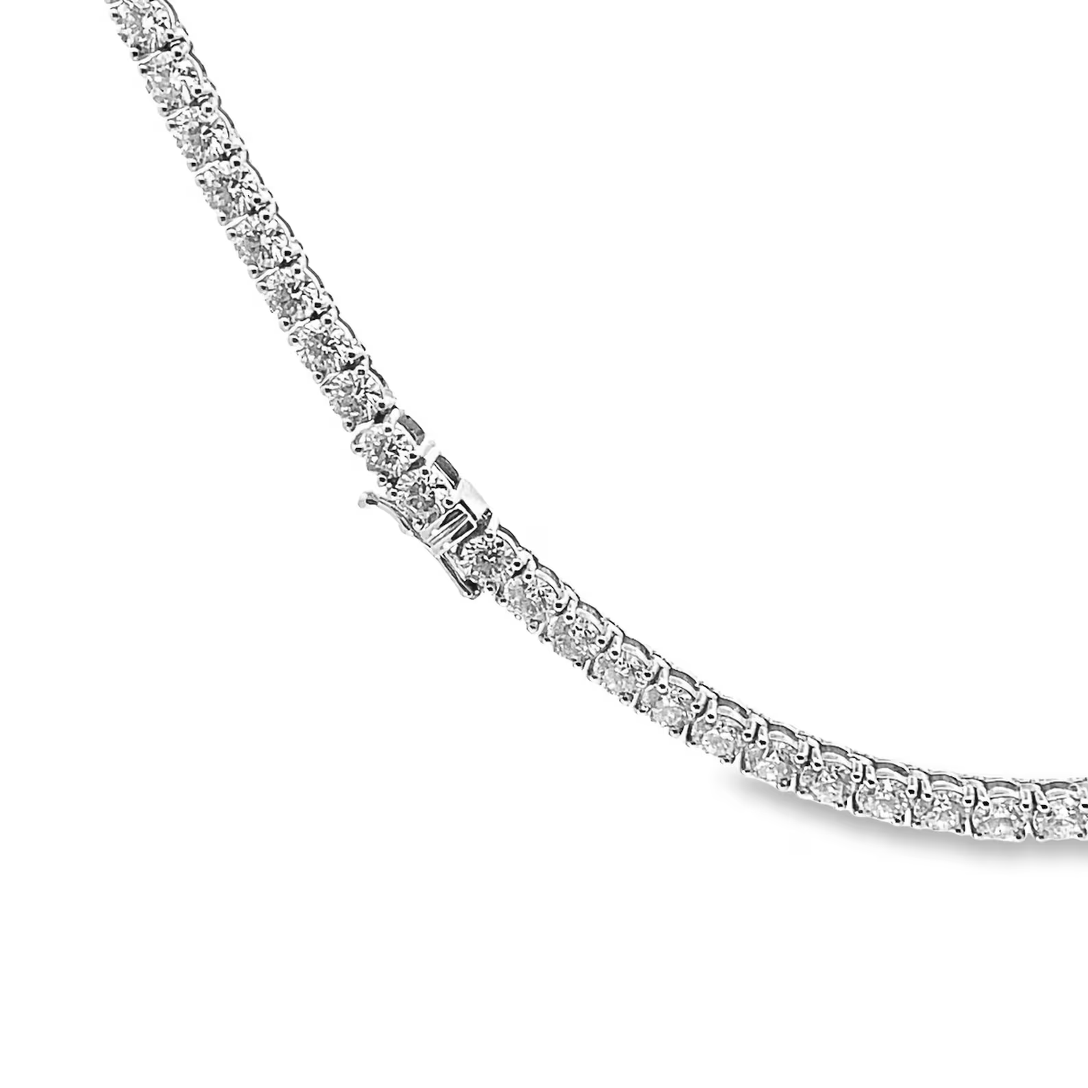 Men's 20 Carat Round Diamond Tennis Necklace