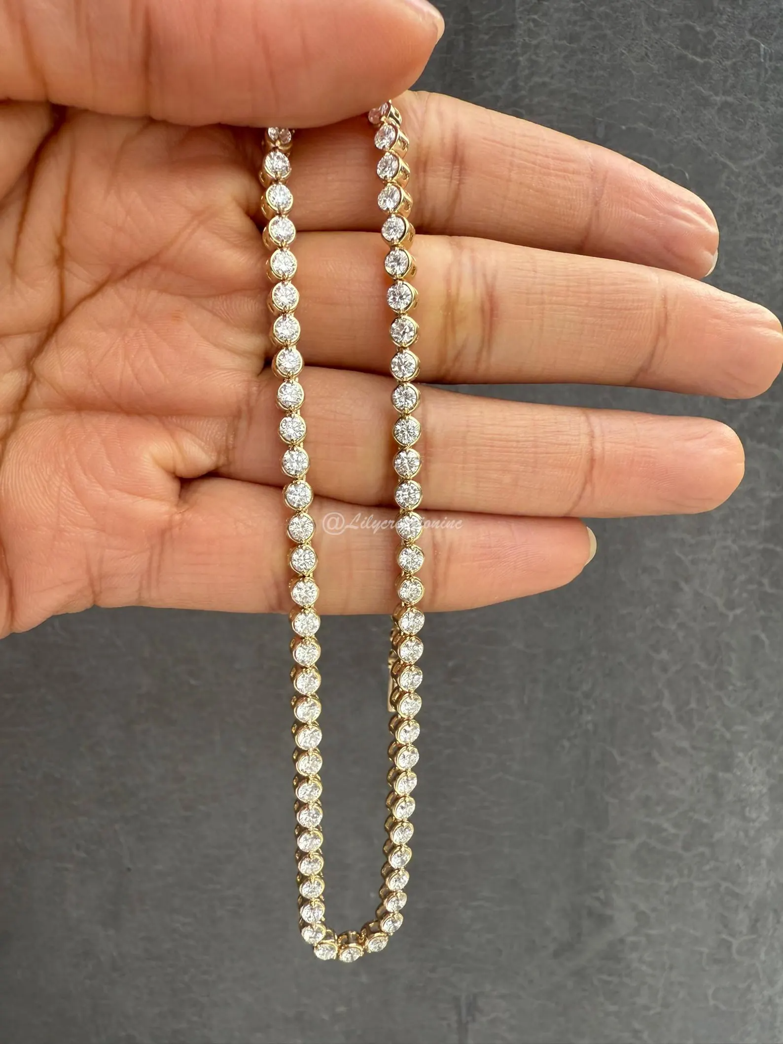 7 Carat Round Bezel Set Diamond Tennis Necklace