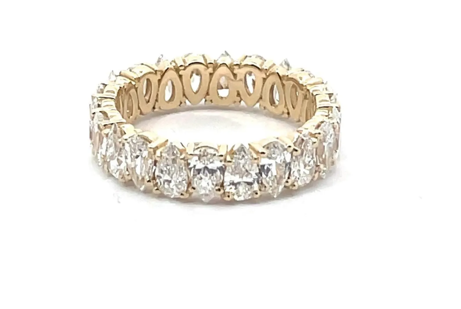 4 Carat Pear Cut Lab Grown Diamond Eternity Band