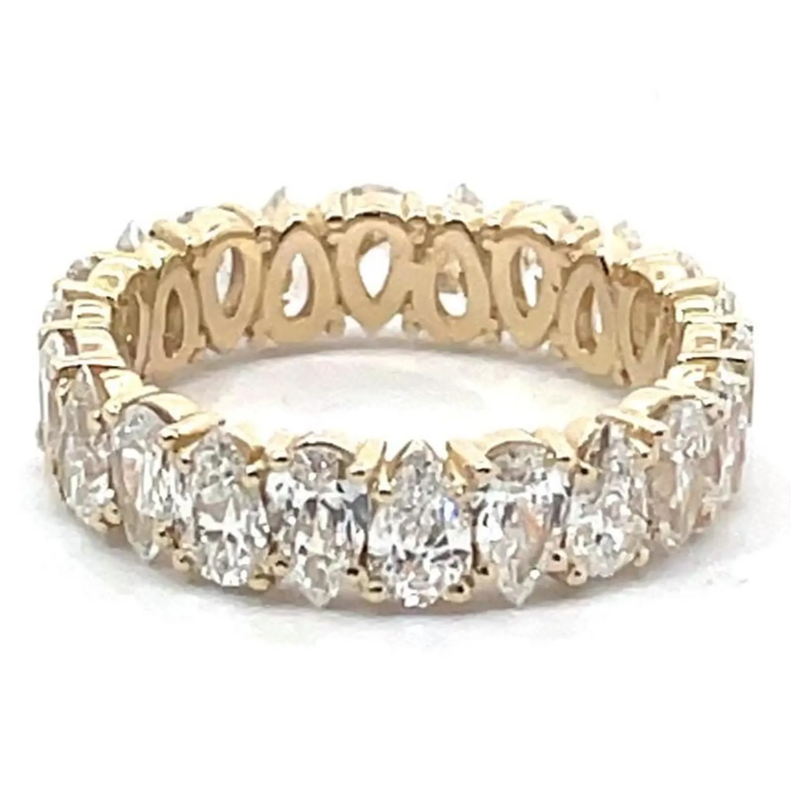 4 Carat Pear Cut Lab Grown Diamond Eternity Band