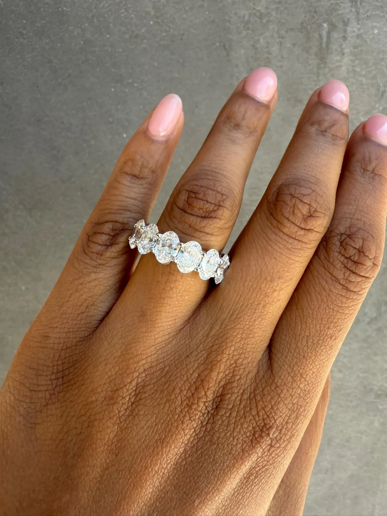 14 Carat Oval Lab Grown Diamond Eternity Band