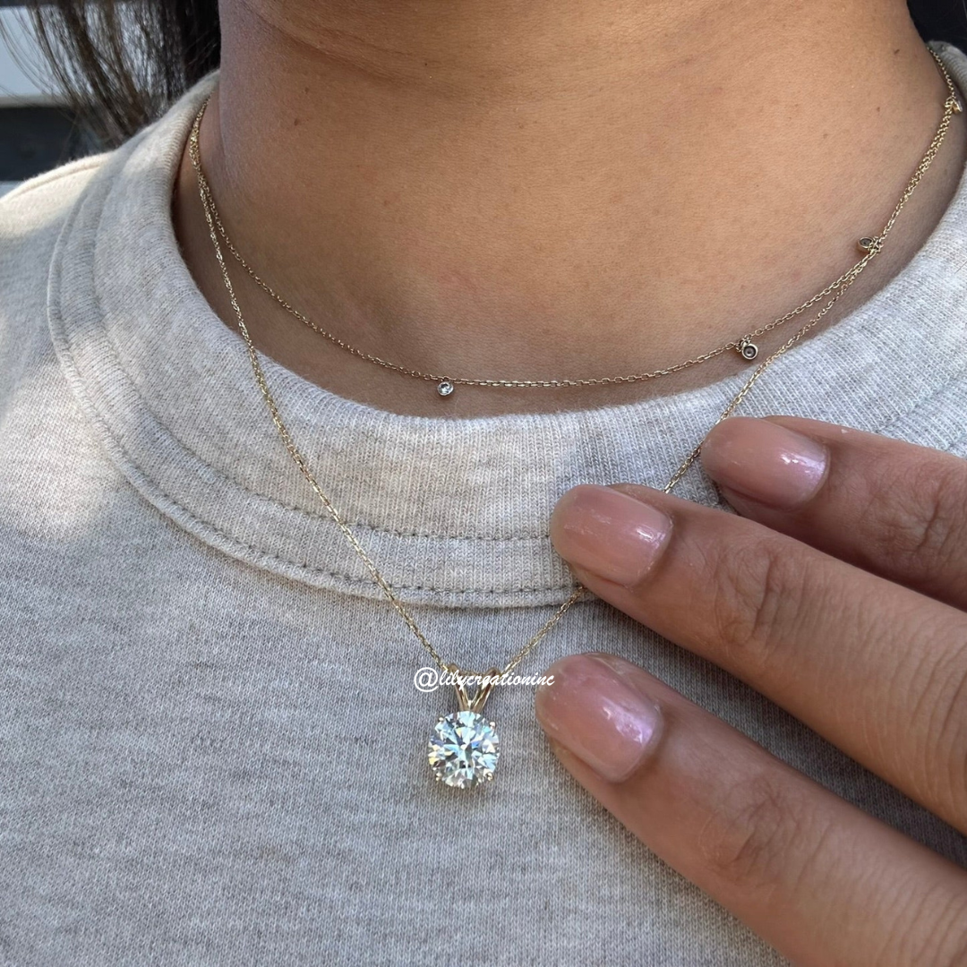 Round Lab Grown Diamond Pendant