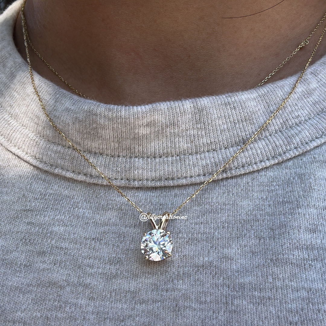Round Lab Grown Diamond Pendant