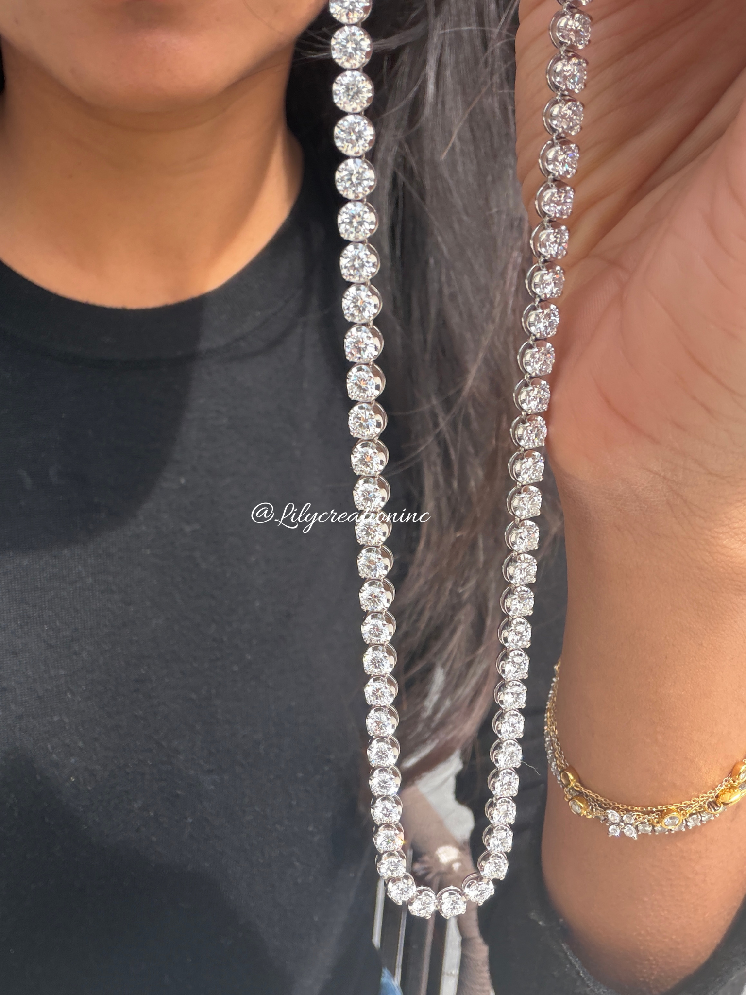 15 Carat Crown Diamond Tennis Necklace