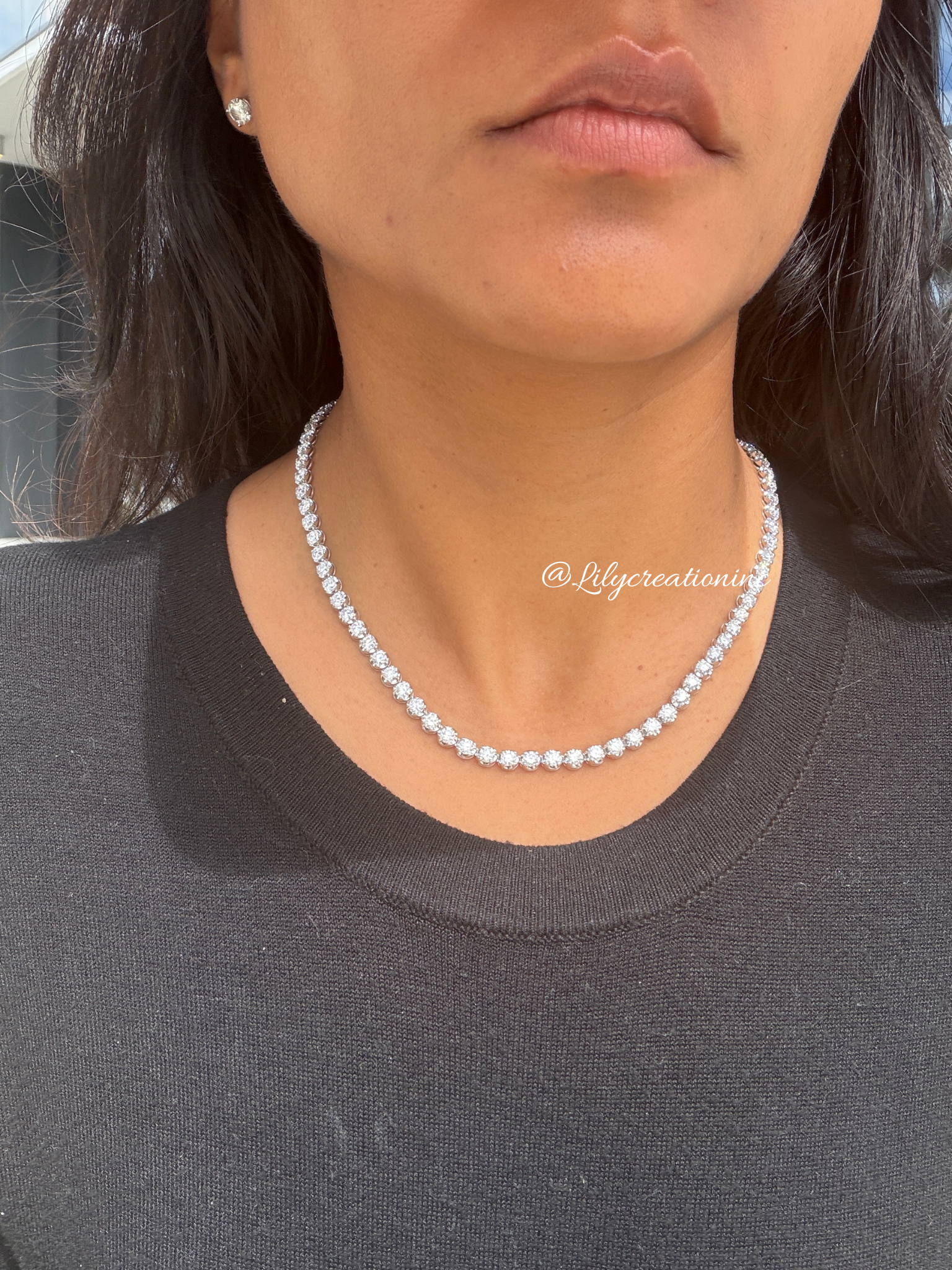 15 Carat Crown Diamond Tennis Necklace