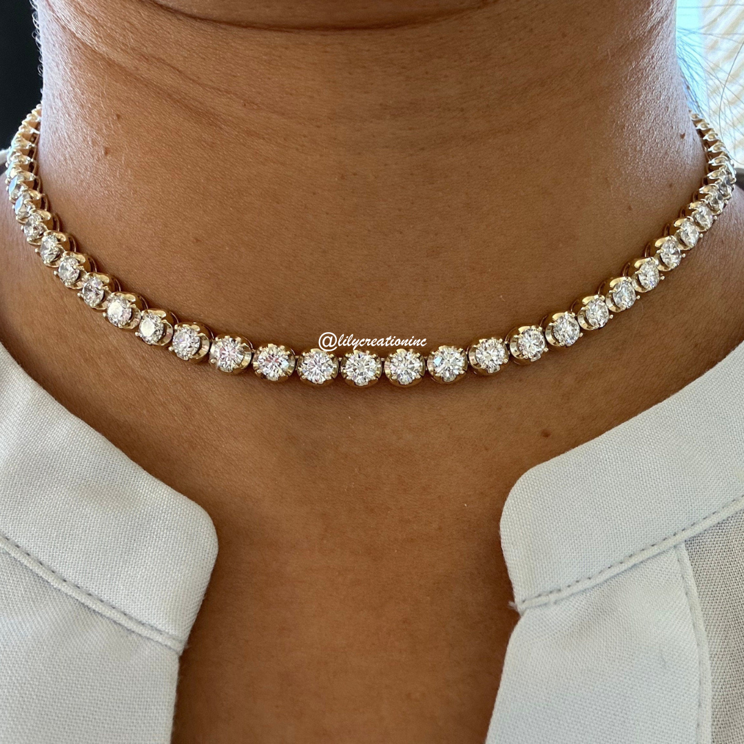 15 Carat Crown Lab Grown Diamond Tennis Necklace