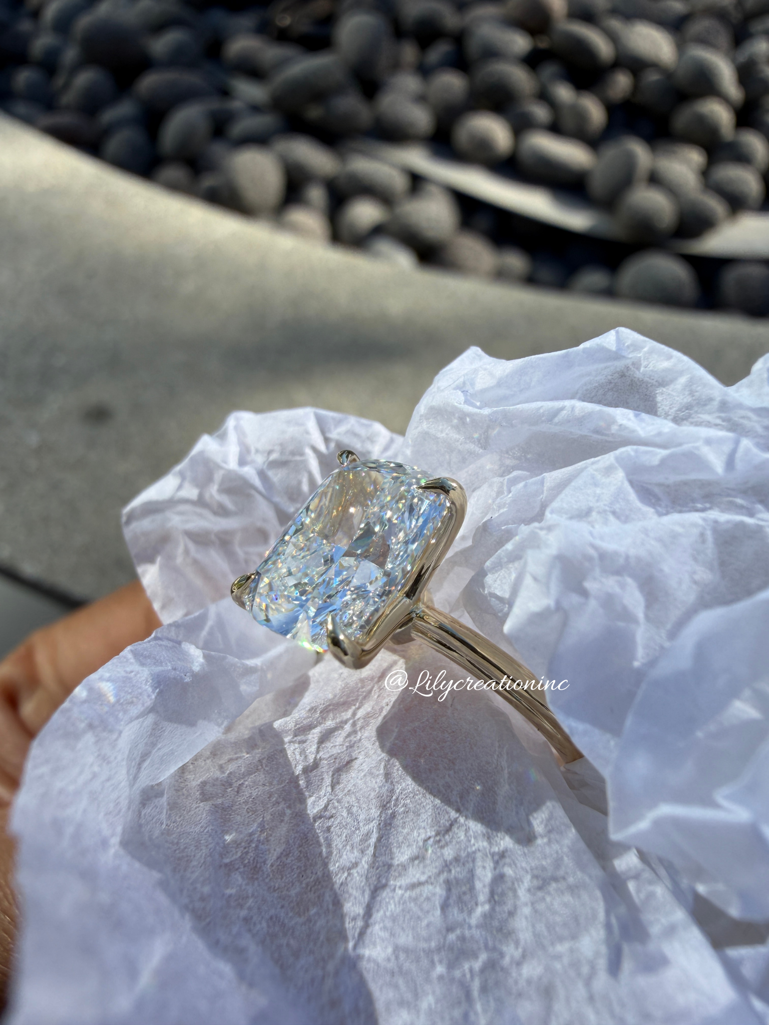 Cushion Cut Solitaire Lab Grown Diamond Engagement Ring