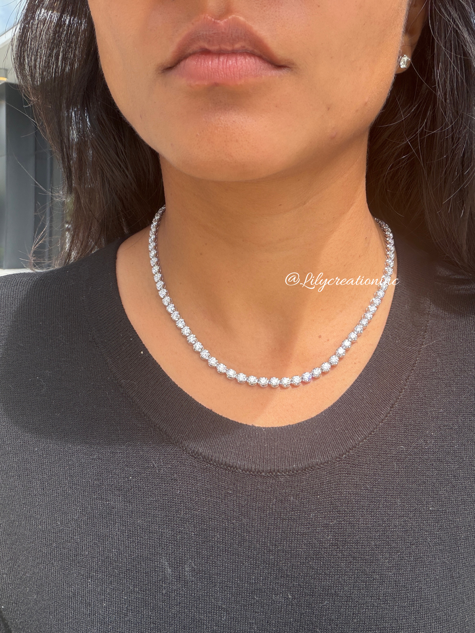 15 Carat Crown Diamond Tennis Necklace