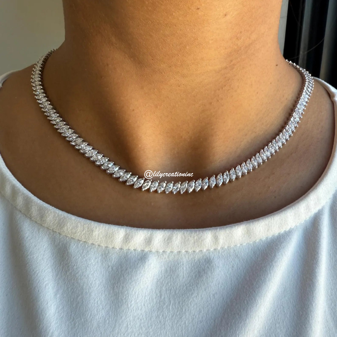 17 Carat Marquee Lab Grown Diamond Tennis Necklace