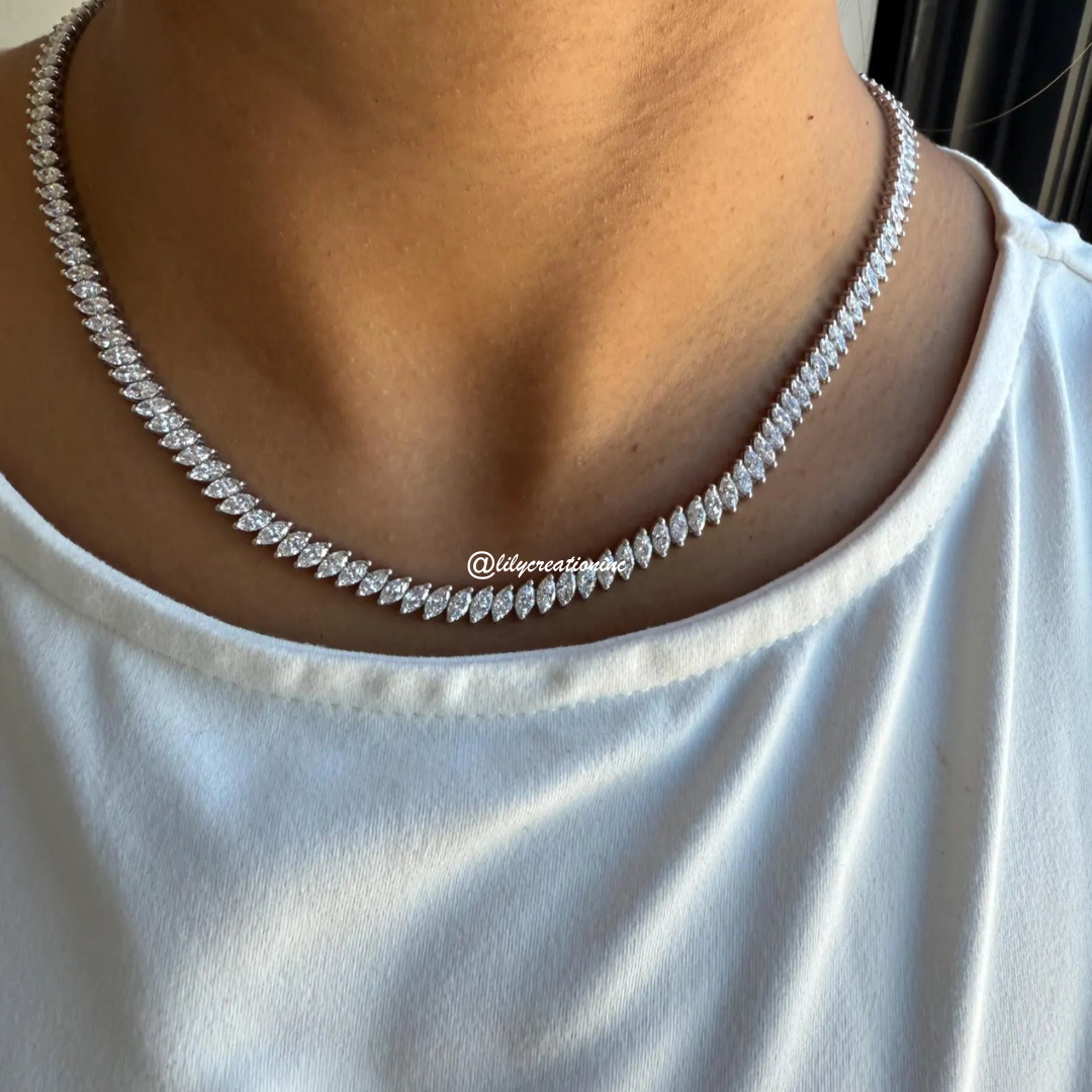 17 Carat Marquee Lab Grown Diamond Tennis Necklace
