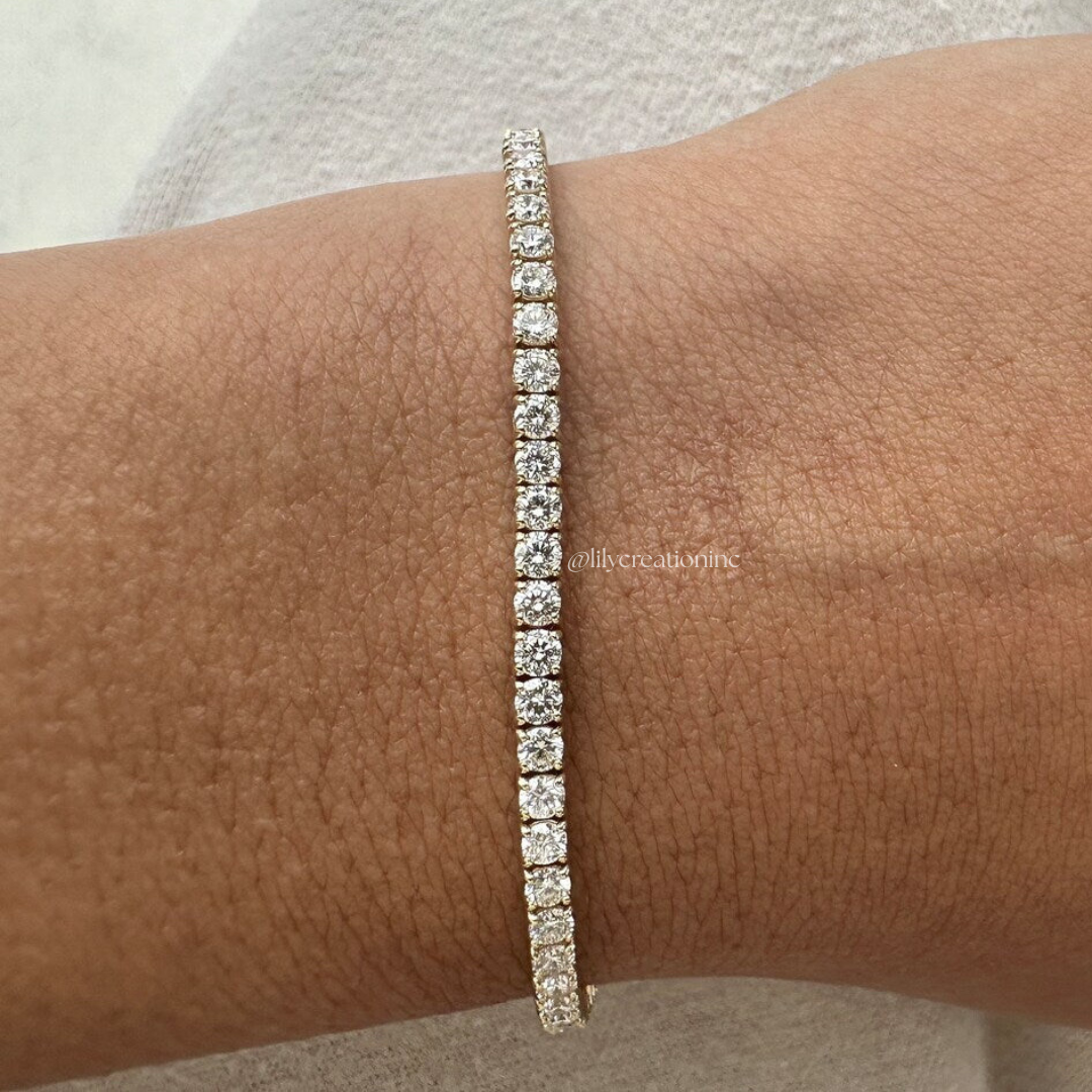 4 Carat Round Lab Grown Diamond Tennis Bracelet
