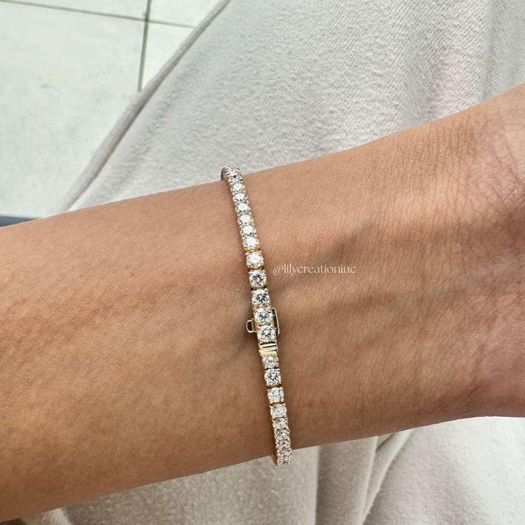 4 Carat Round Lab Grown Diamond Tennis Bracelet