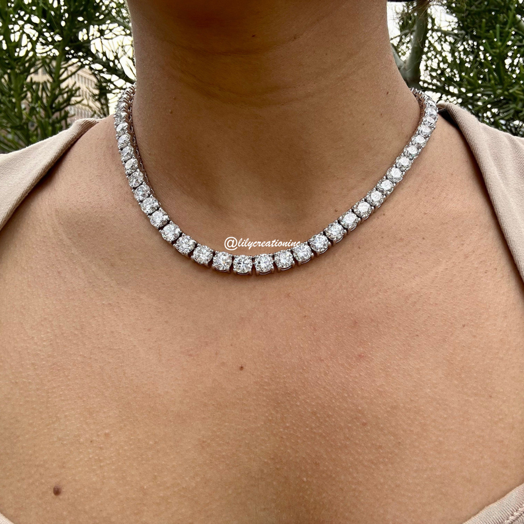 50 Carat Round Diamond Tennis Necklace