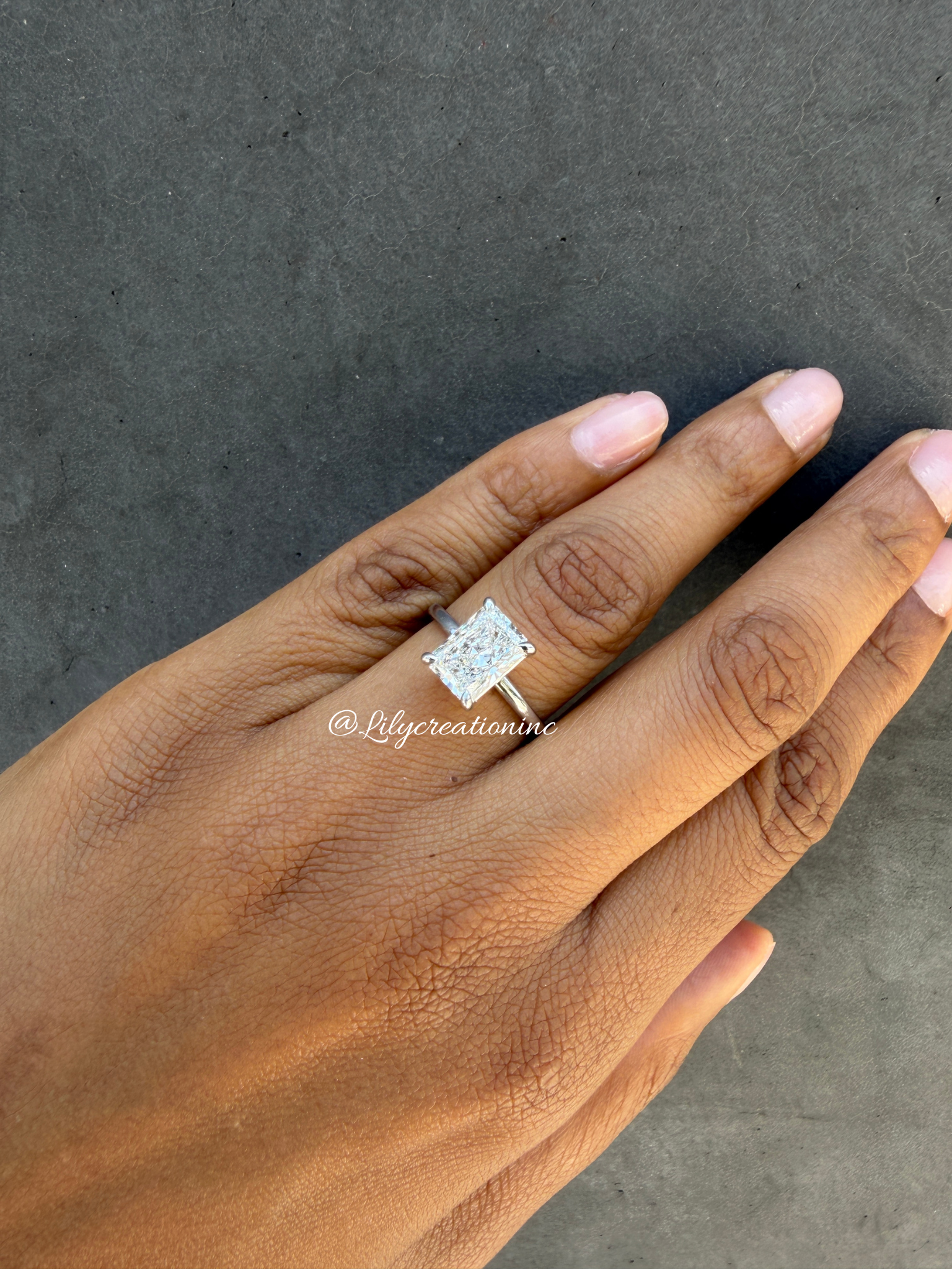 Radiant Cut Solitaire Lab Grown Diamond Engagement Ring