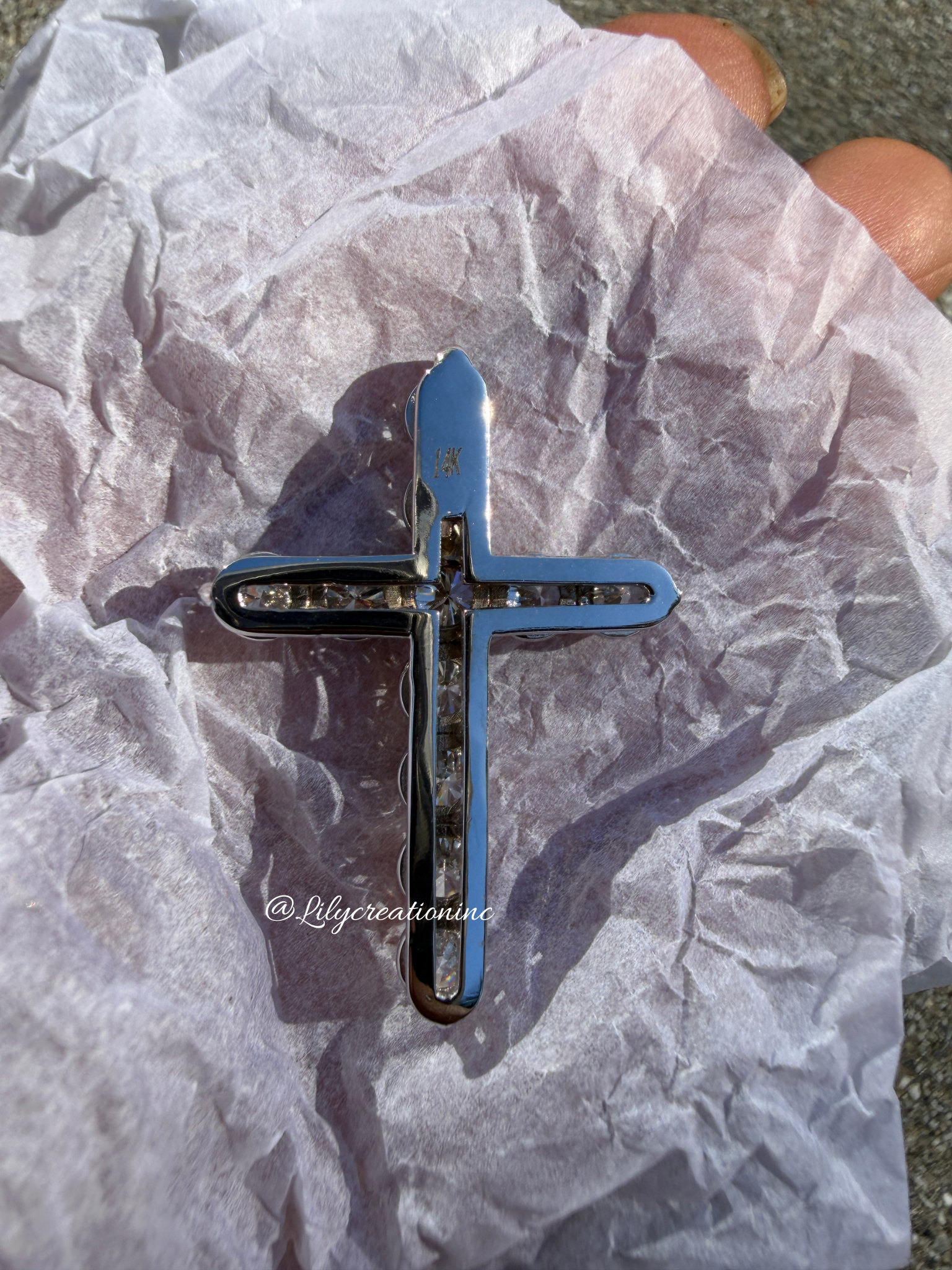 5 Carat Round Lab Grown Diamond Cross Pendant