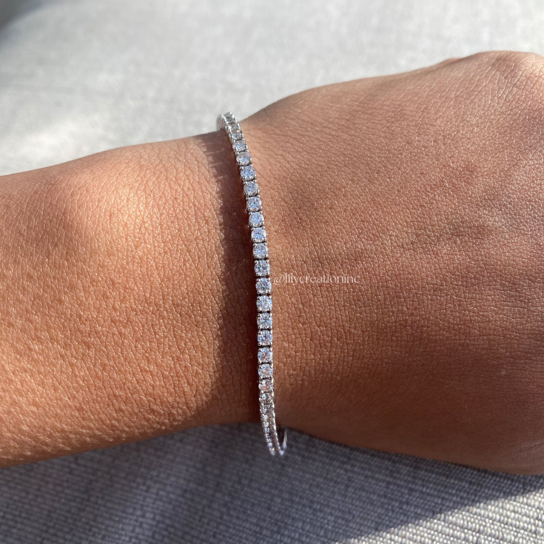 4 Carat Round Lab Grown Diamond Tennis Bracelet