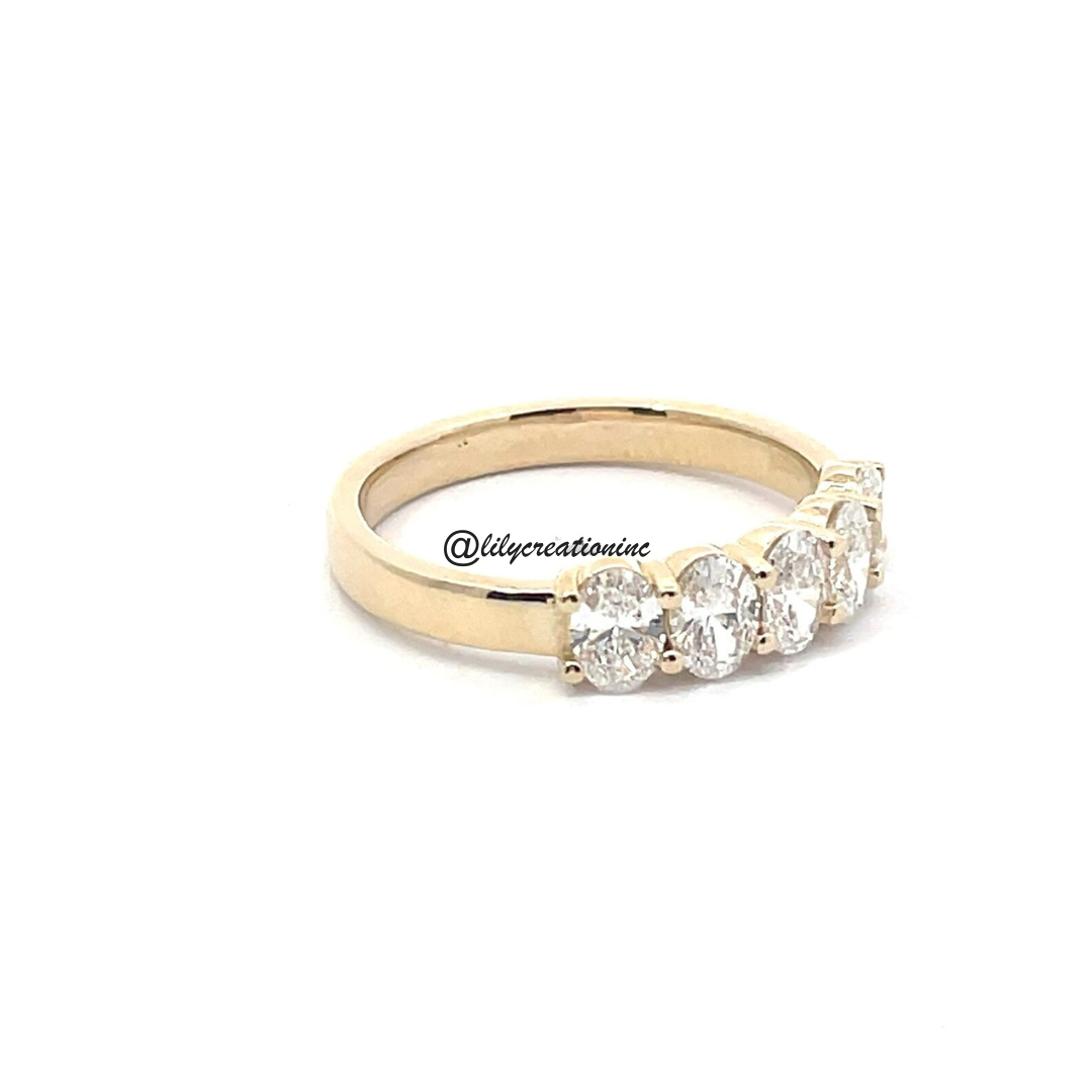 1.5 Carat 5 Stone Oval Diamond Eternity Band