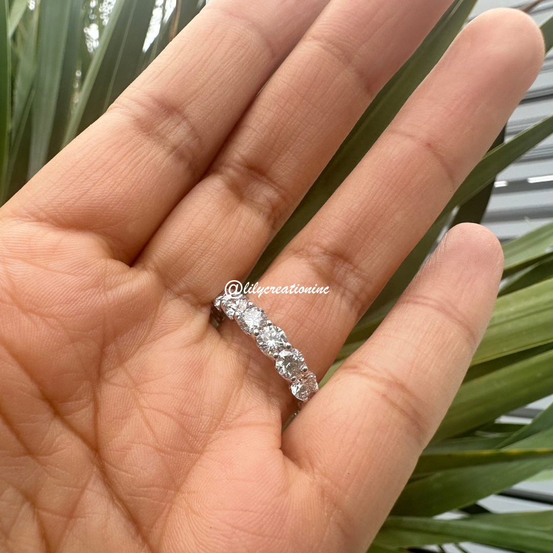 4 Carat Round U Prong Diamond Eternity Band