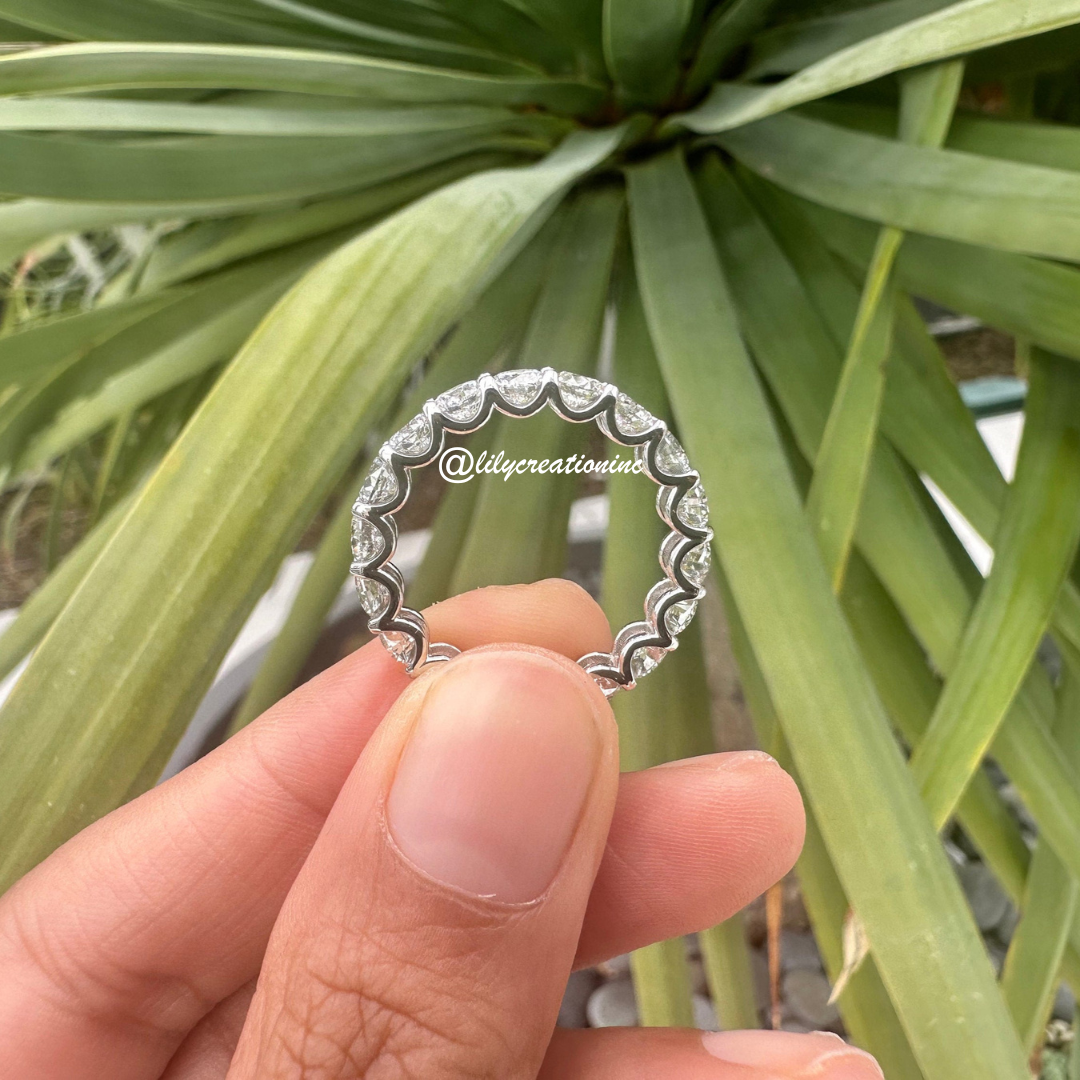 4 Carat Round U Prong Diamond Eternity Band