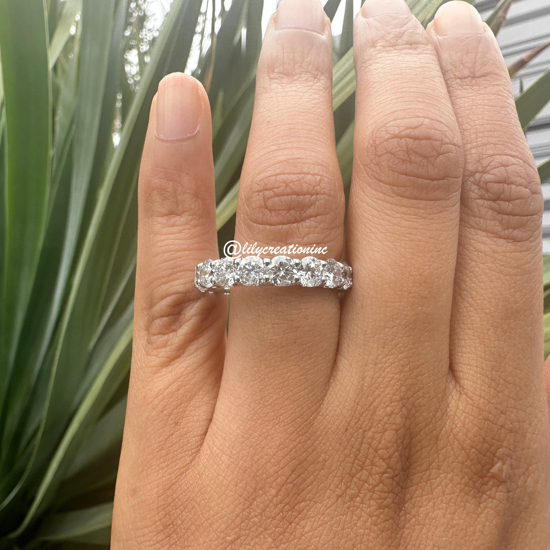 4 Carat Round U Prong Diamond Eternity Band