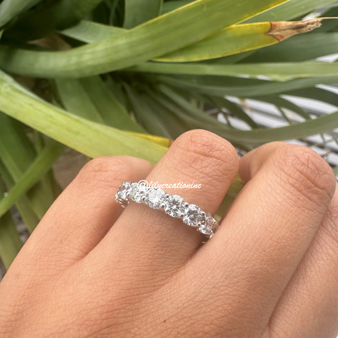4 Carat Round U Prong Diamond Eternity Band