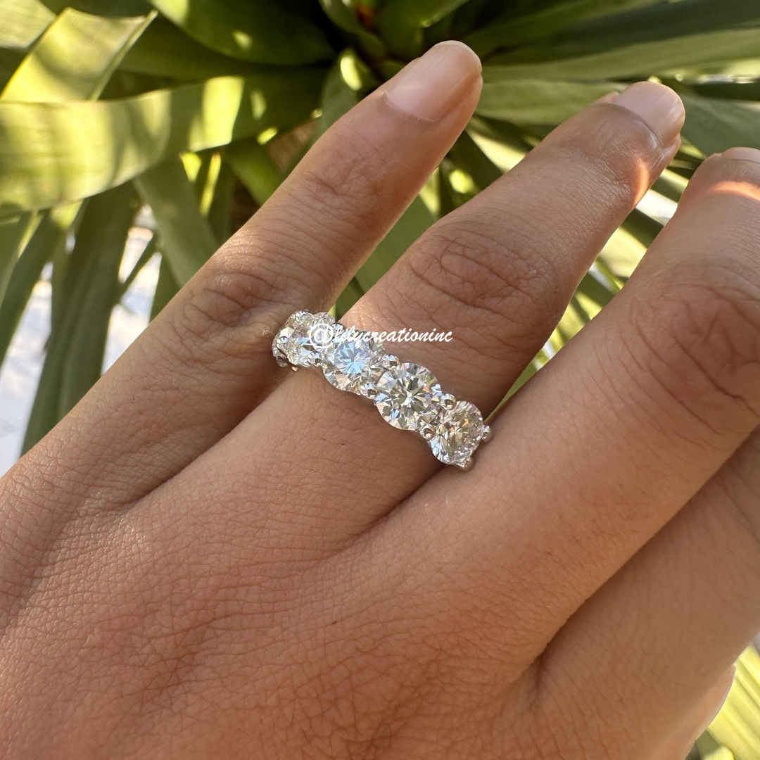 4 Carat Round Halfway Diamond Eternity Band
