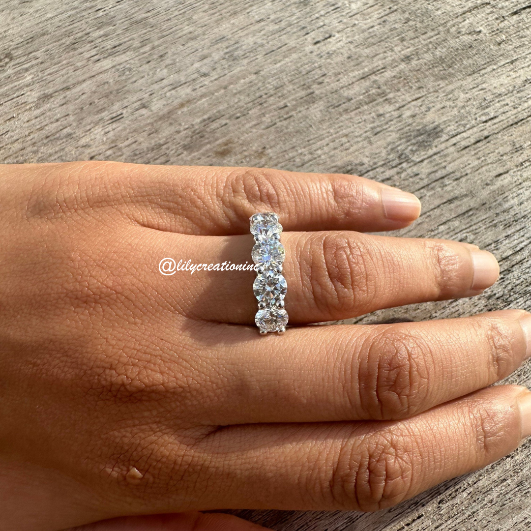 4 Carat Round Halfway Diamond Eternity Band
