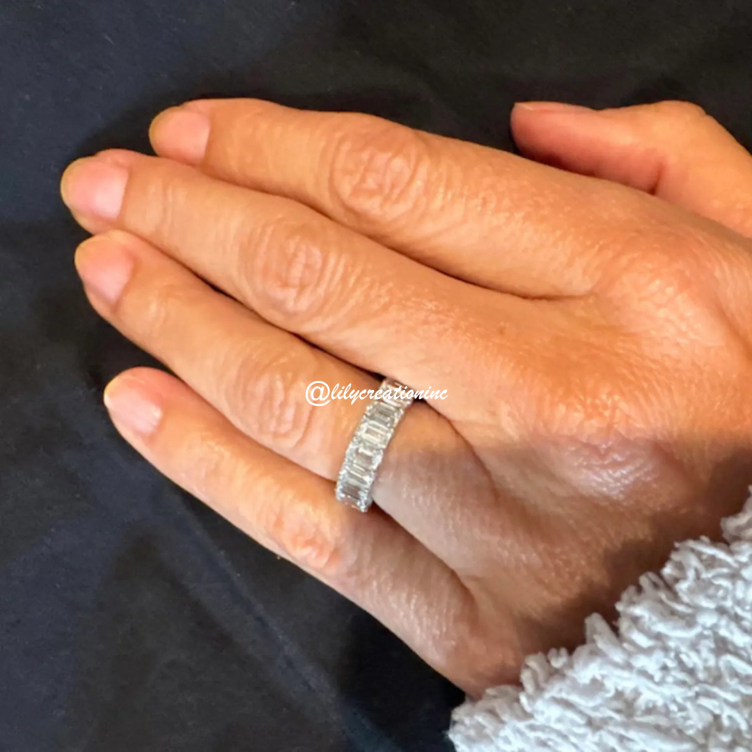 4 Carat Emerald Cut Diamond Eternity Band