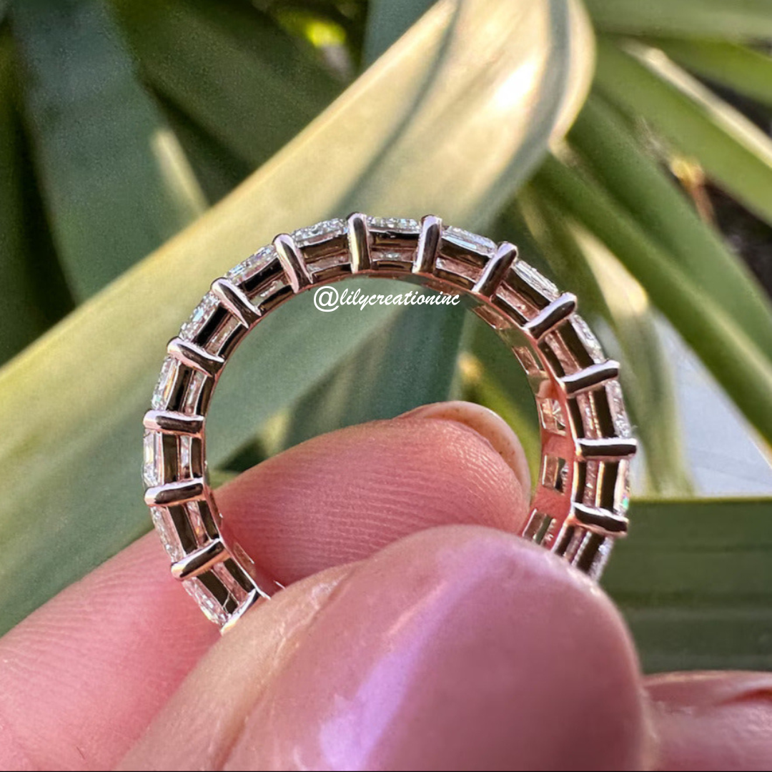 4 Carat Emerald Cut Diamond Eternity Band