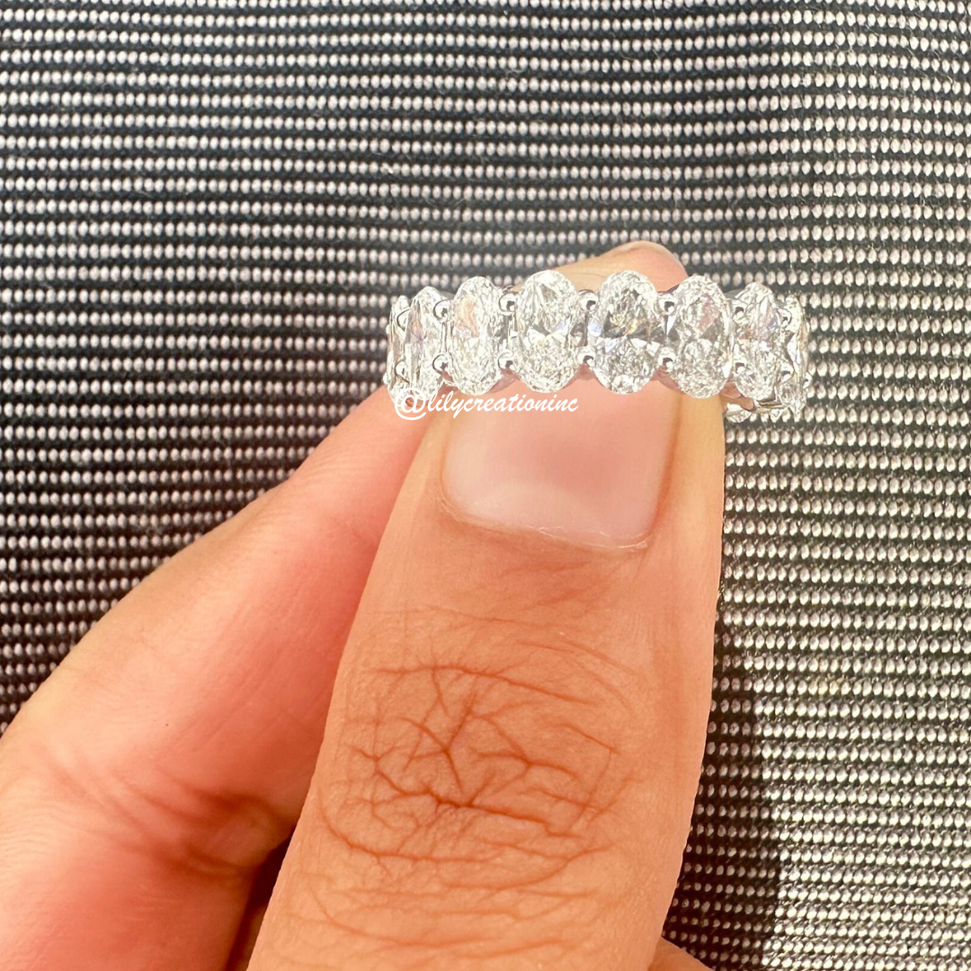 4 Carat Oval 3/4 Way Diamond Eternity Band