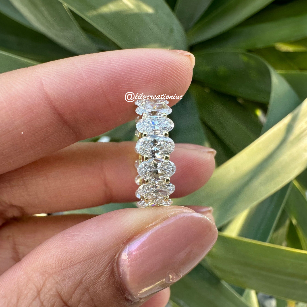 5 Carat Oval U-Prong Diamond Eternity Band