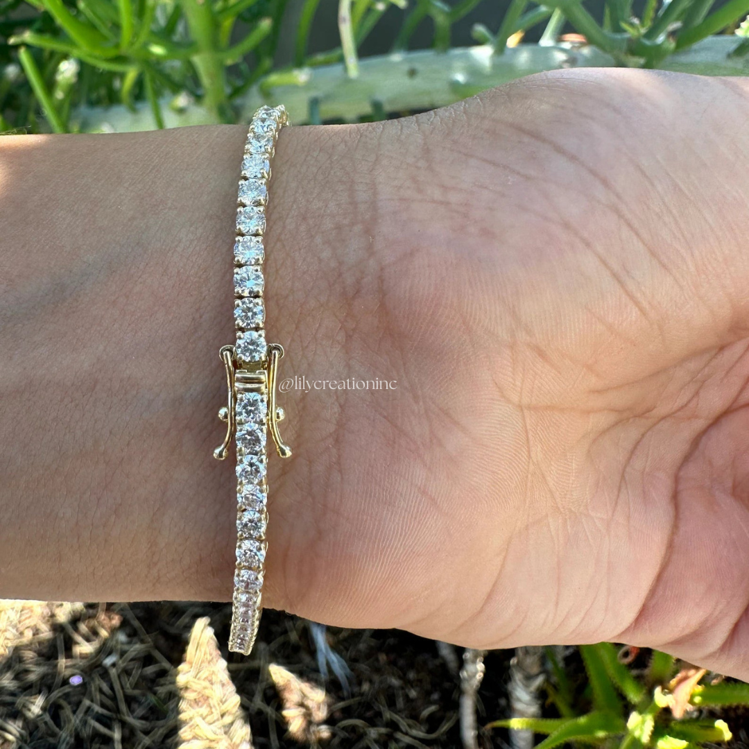 5 Carat Round Lab Grown Diamond Tennis Bracelet